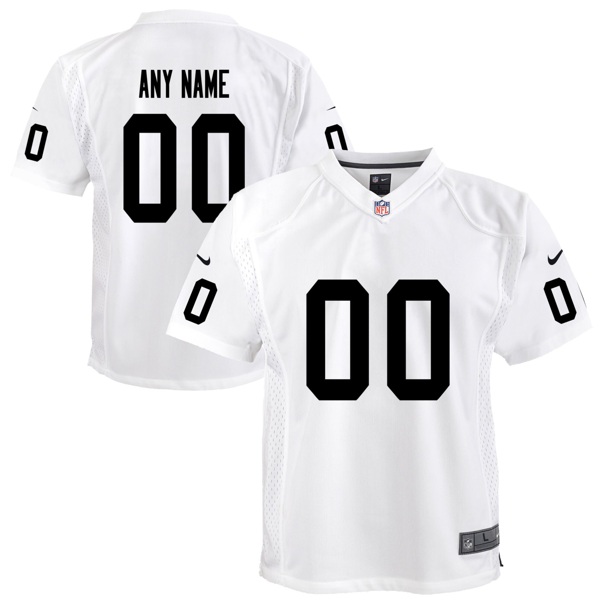 Las Vegas Raiders Youth Team Custom Game Jersey - White