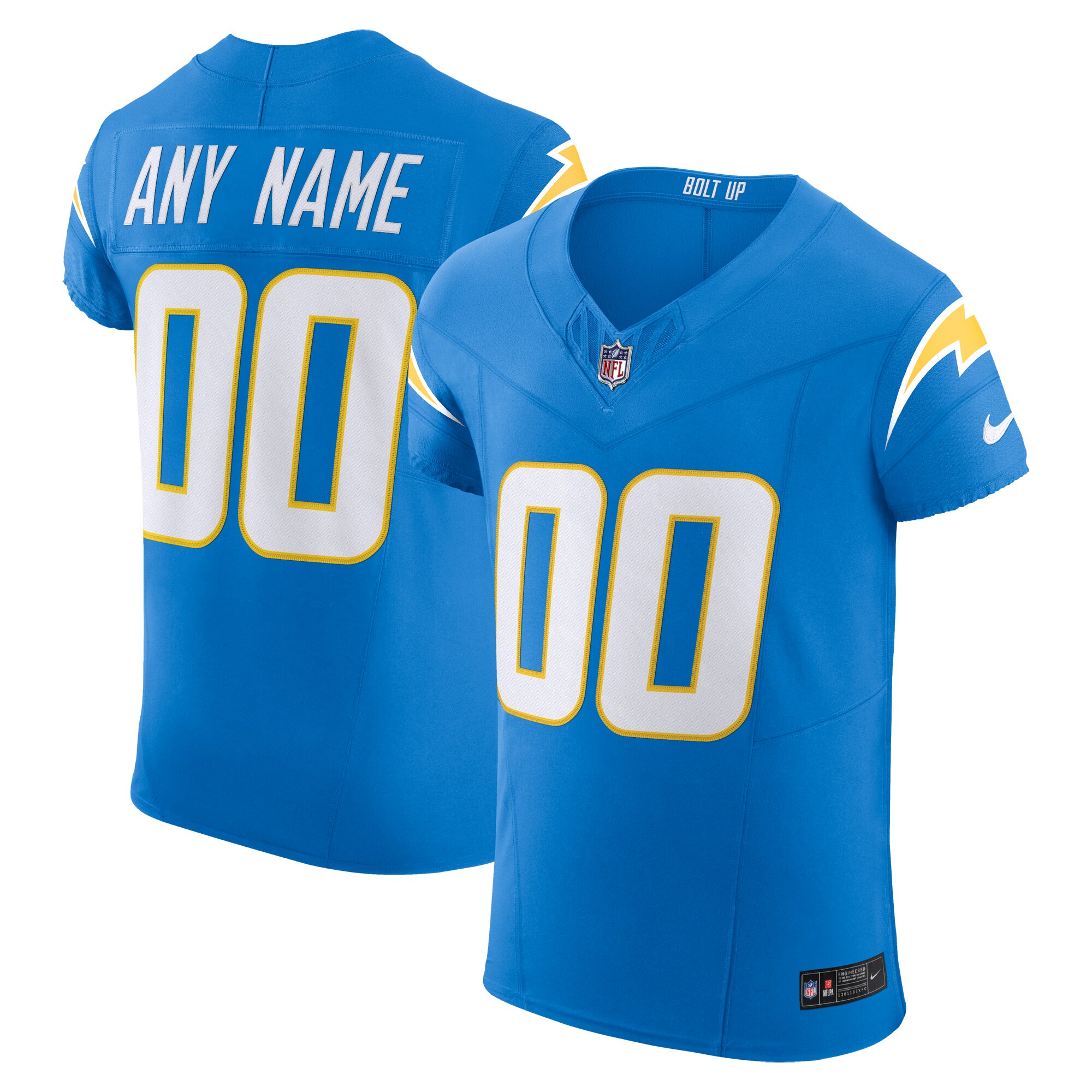 Los Angeles Chargers Vapor F.u.s.e. Elite Custom Jersey - Powder Blue