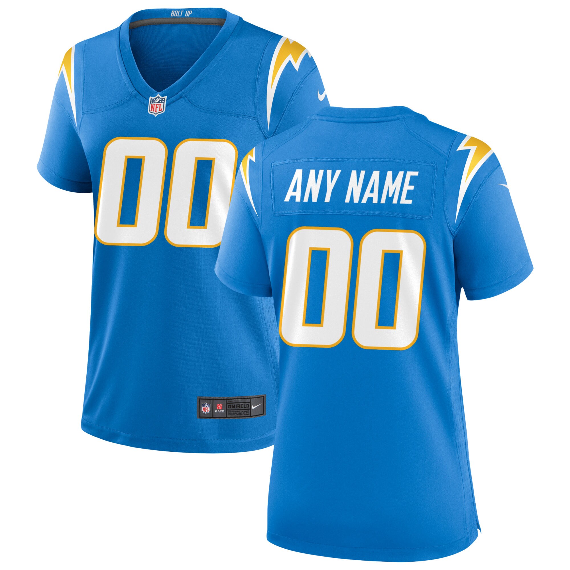 Los Angeles Chargers Women's Custom Game Jersey - Powder Blue
