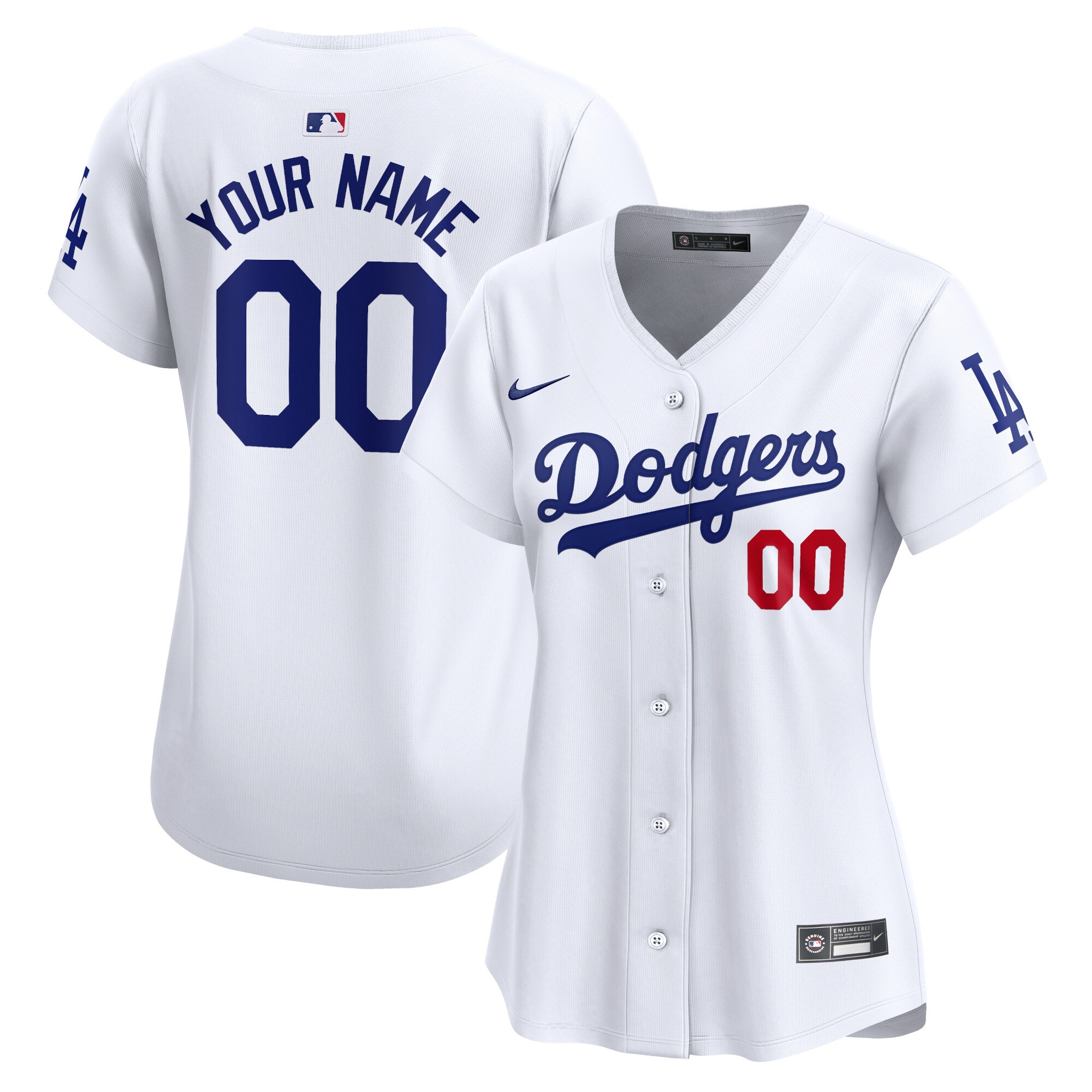 Los Angeles Dodgers Women's Home Limited Custom Jersey - White