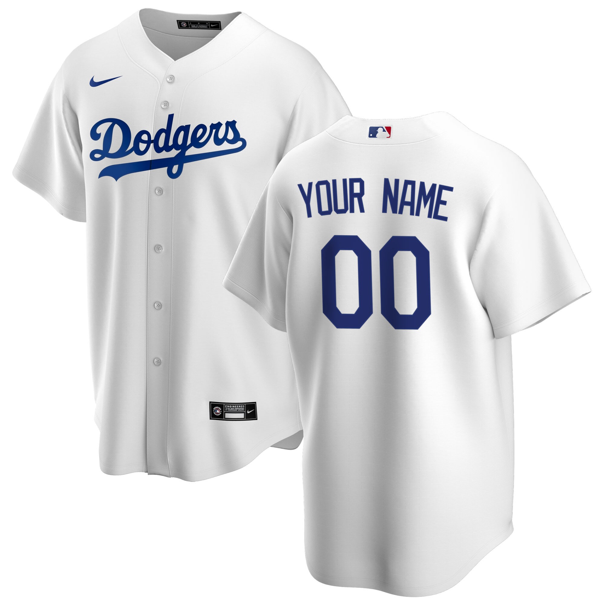Los Angeles Dodgers Youth Home Custom Jersey - White