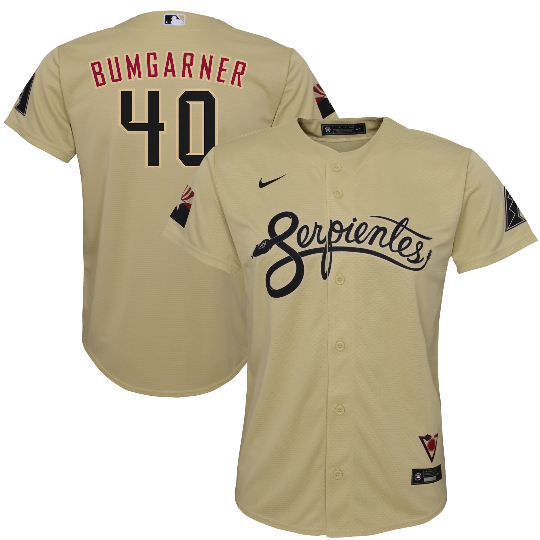 Madison Bumgarner Arizona Diamondbacks Youth City Connect Player Jersey - Sand