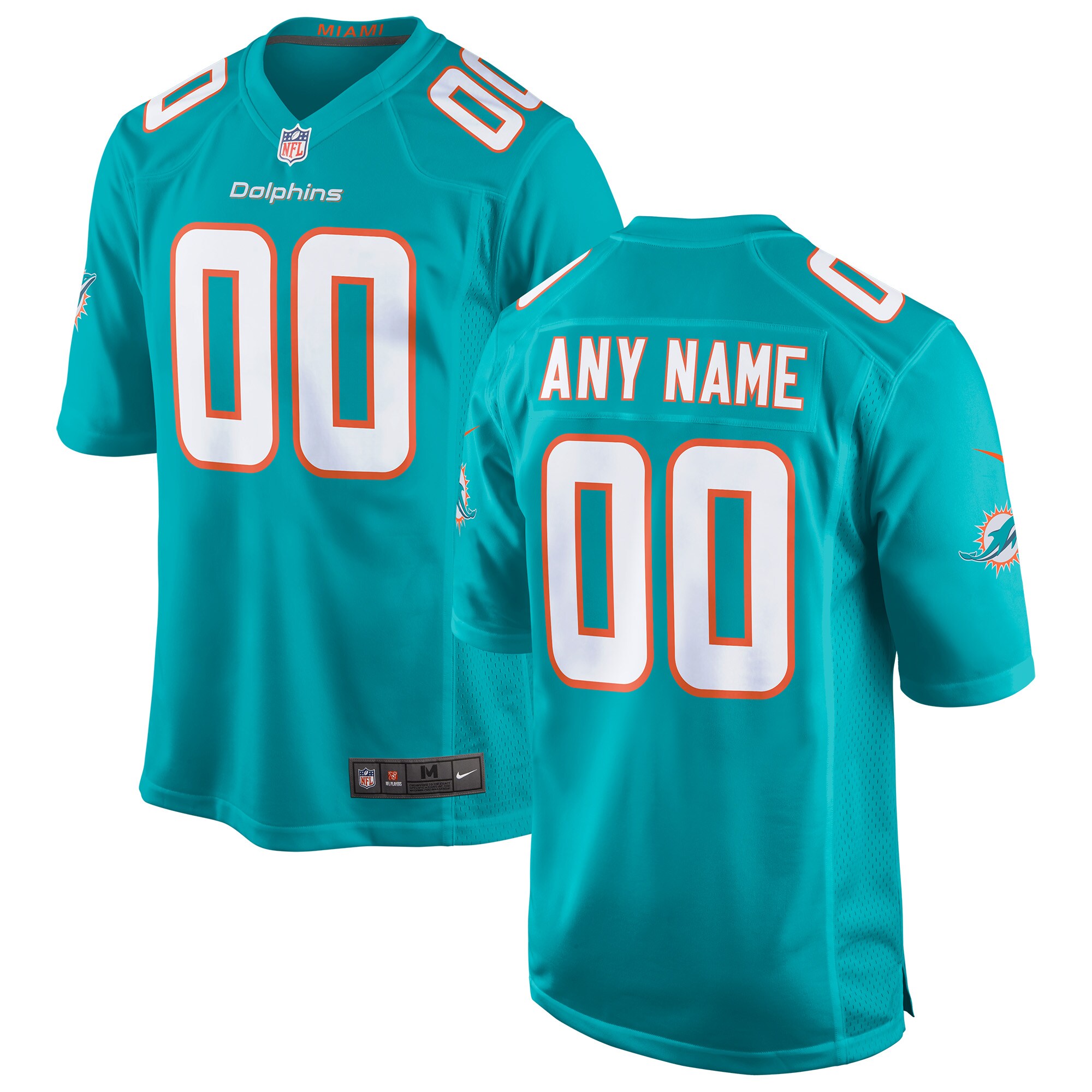 Miami Dolphins Custom Game Jersey - Aqua