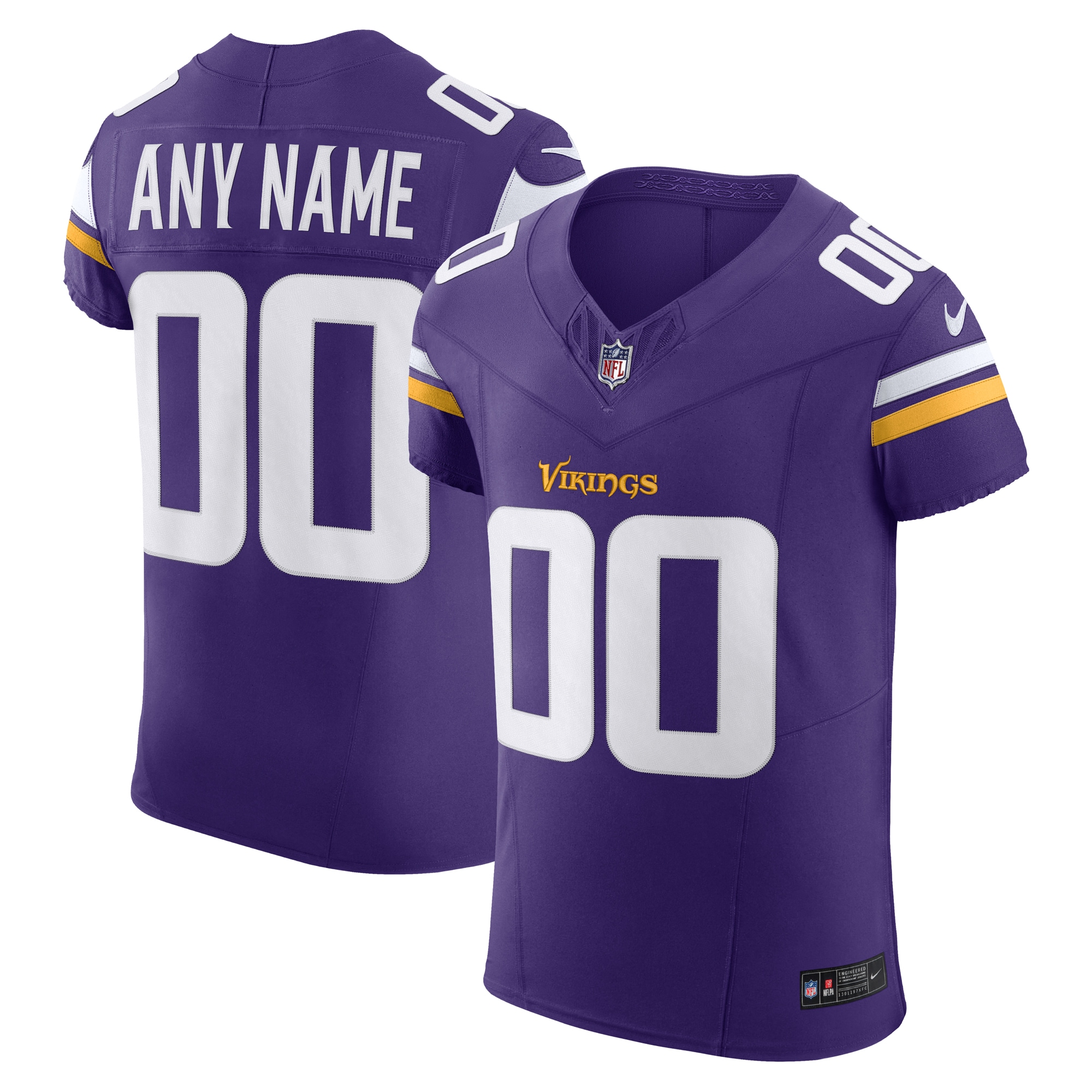 Minnesota Vikings Vapor F.u.s.e. Elite Custom Jersey - Purple