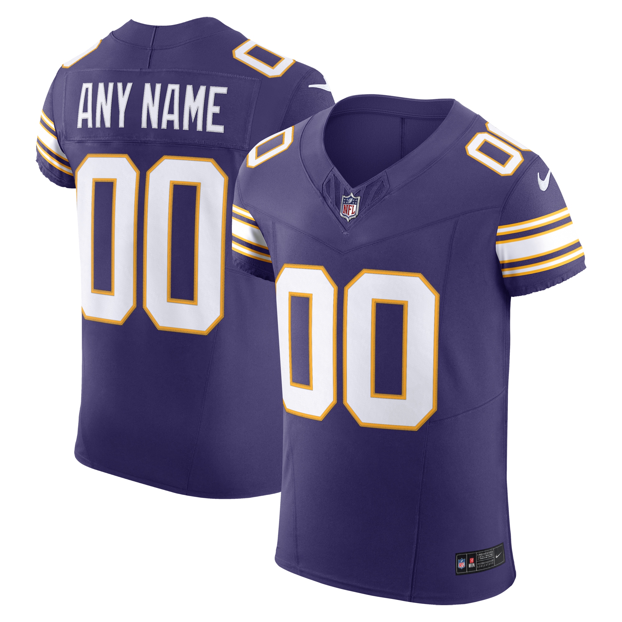 Minnesota Vikings Vapor F.u.s.e. Elite Custom Jersey - Purple