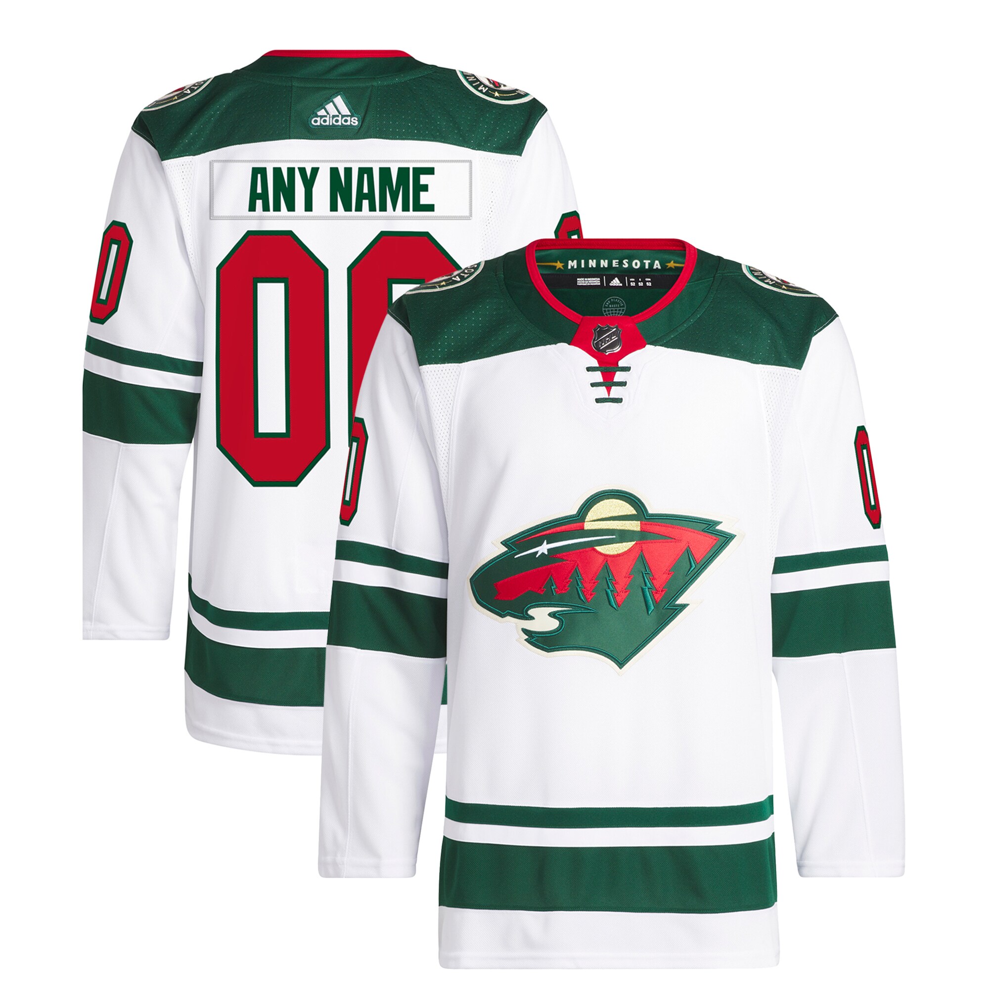 Minnesota Wild Away Primegreen Custom Jersey - White