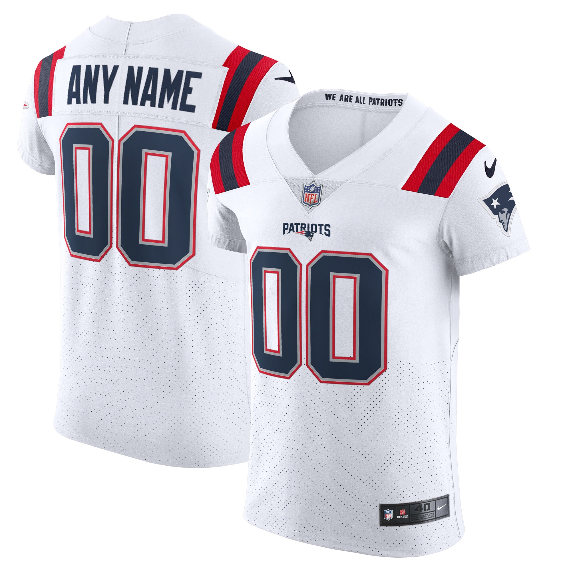 New England Patriots Vapor Elite Custom Jersey - White