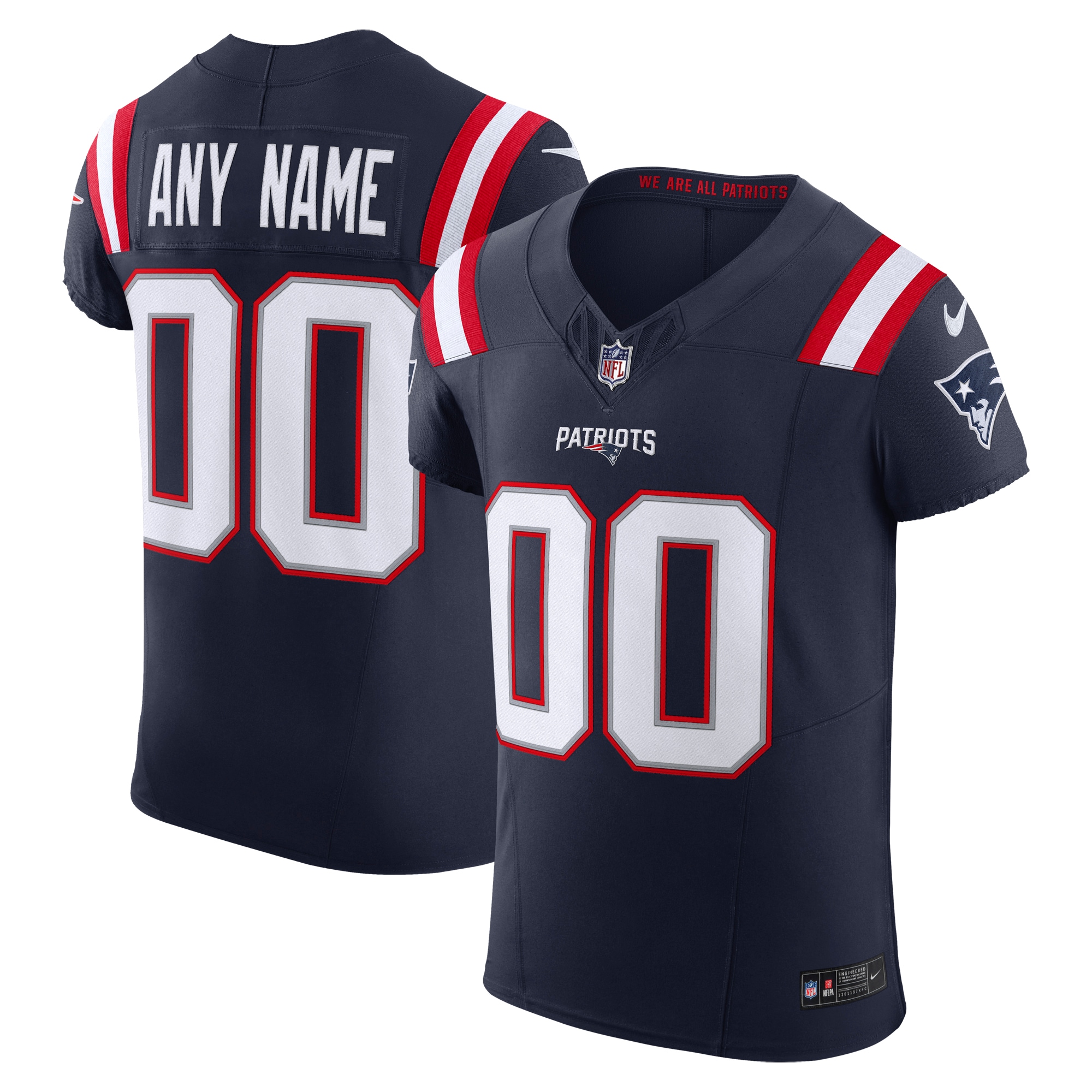 New England Patriots Vapor F.u.s.e. Elite Custom Jersey - Navy