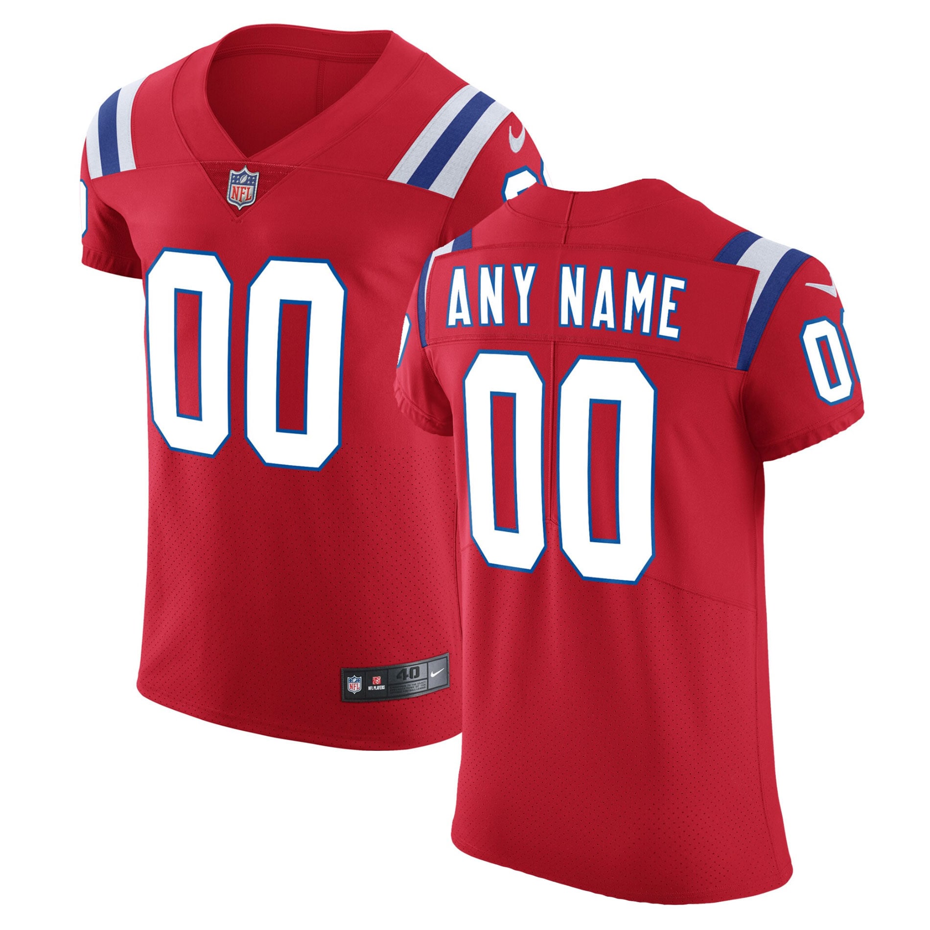 New England Patriots Vapor Untouchable Custom Elite Jersey - Red