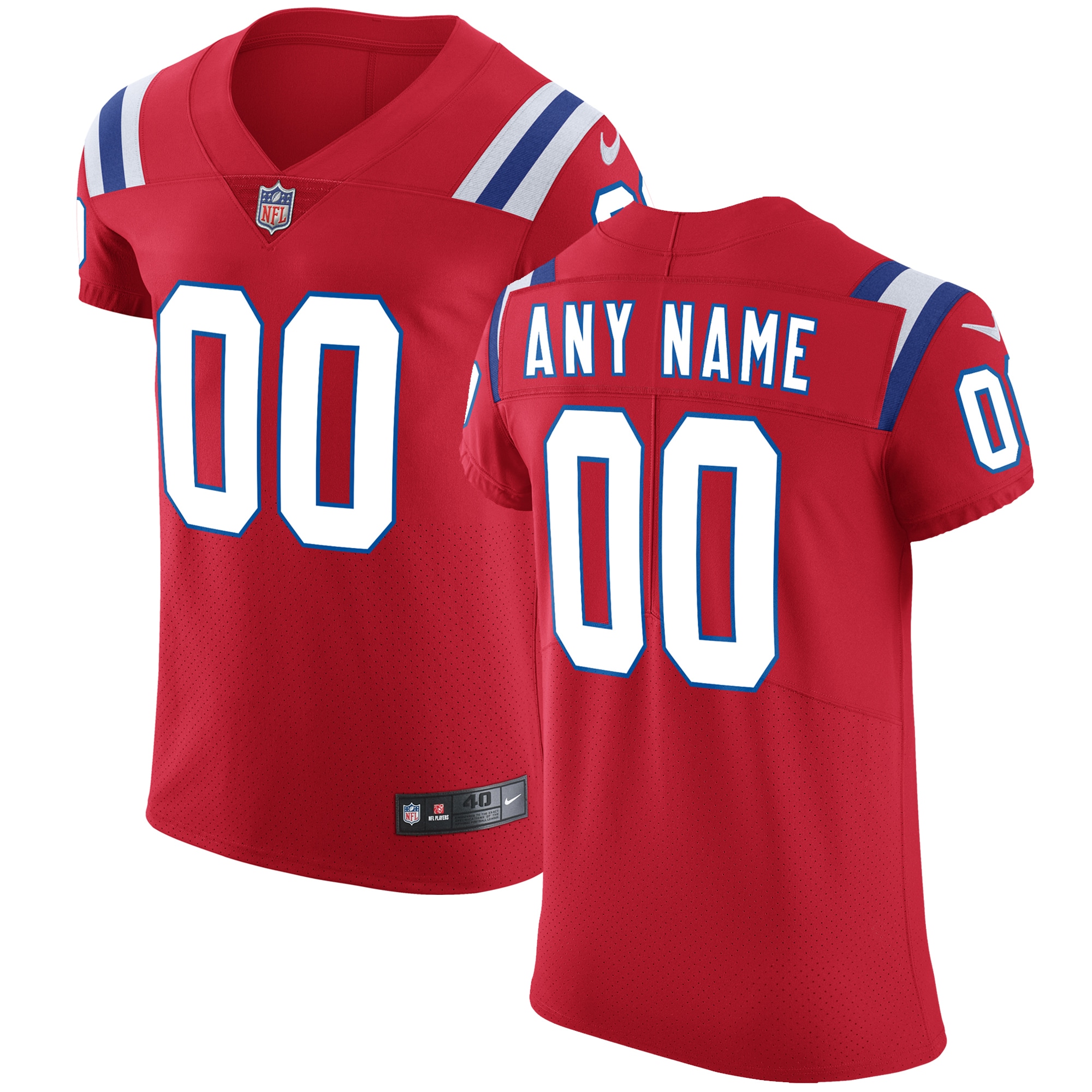 New England Patriots Vapor Untouchable Custom Elite Jersey - Red