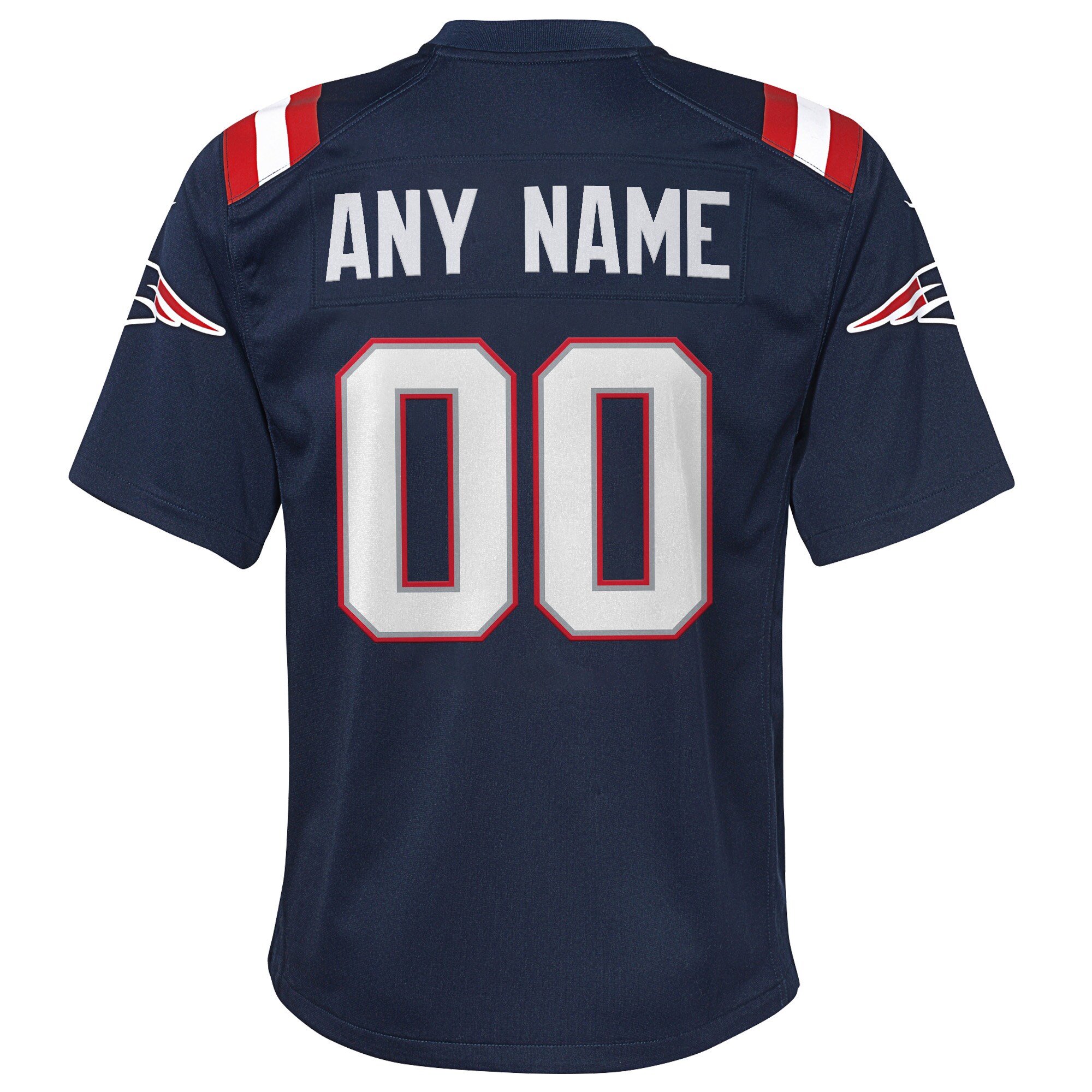 New England Patriots Youth Custom Game Jersey – Navy