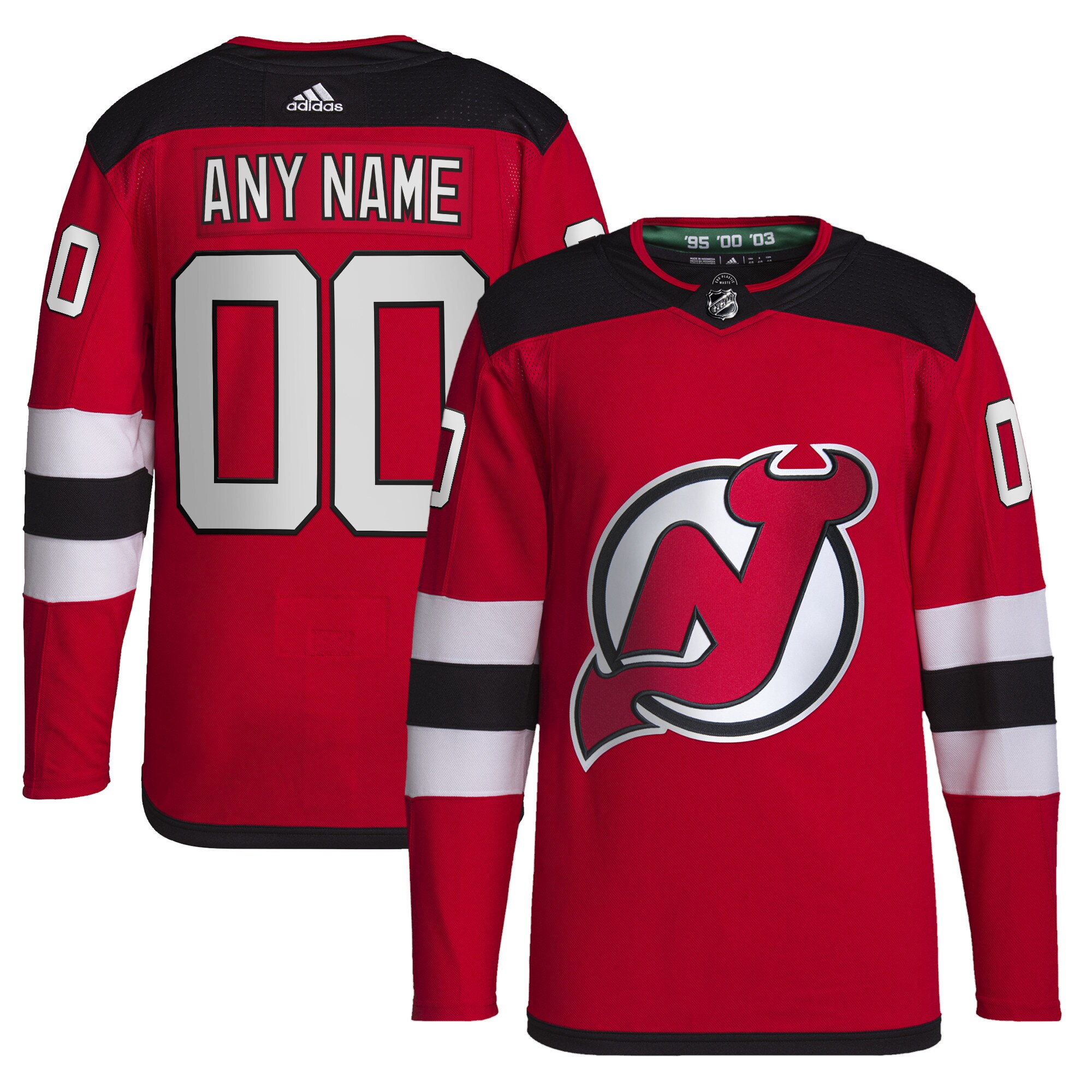 New Jersey Devils Home Primegreen Custom Jersey - Red