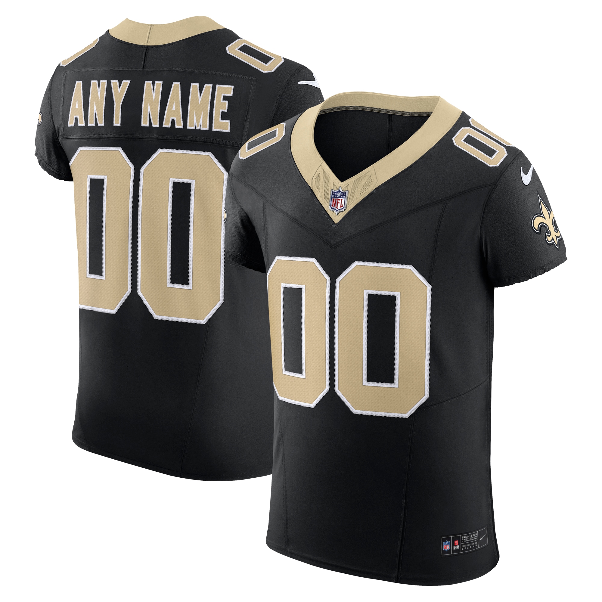 New Orleans Saints Vapor F.u.s.e. Elite Custom Jersey - Black