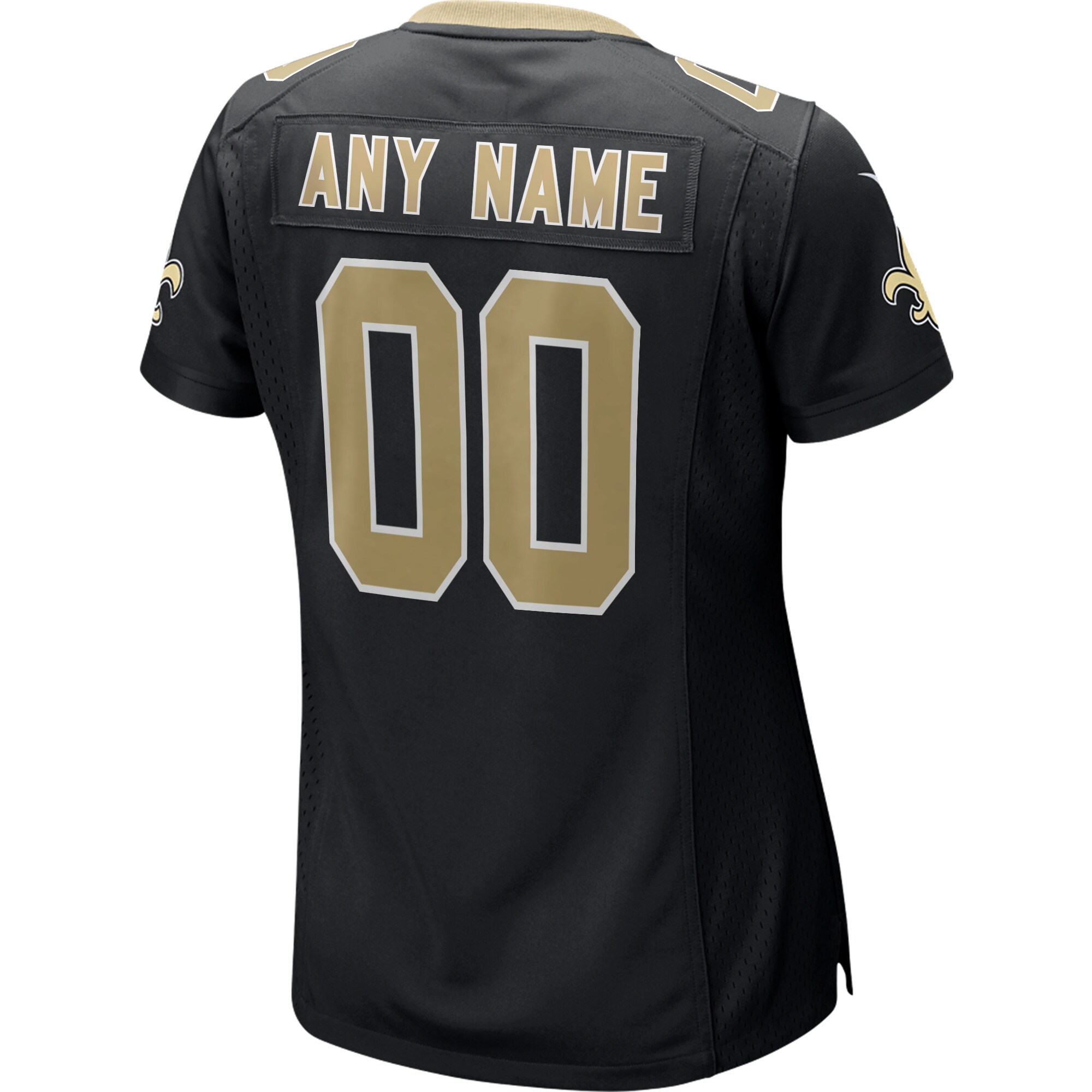 New Orleans Saints Women’s Custom Game Jersey – Black