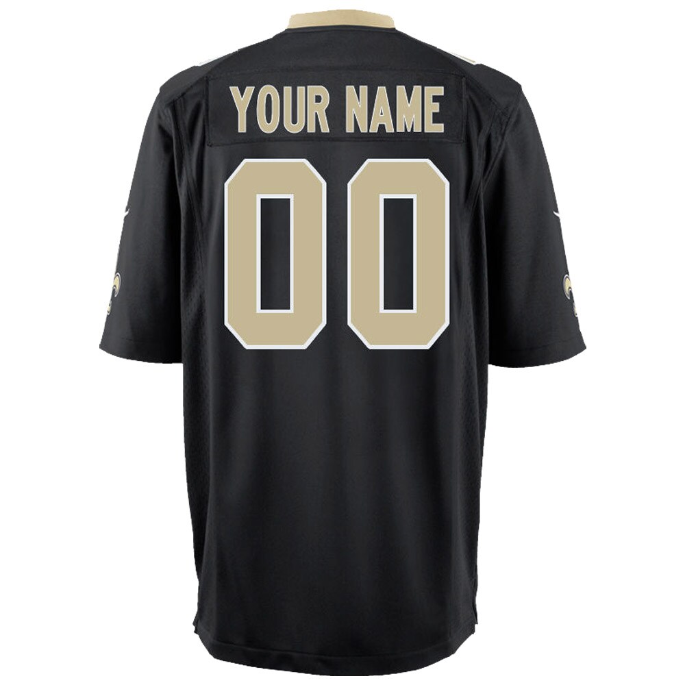 New Orleans Saints Youth Custom Game Jersey – Black