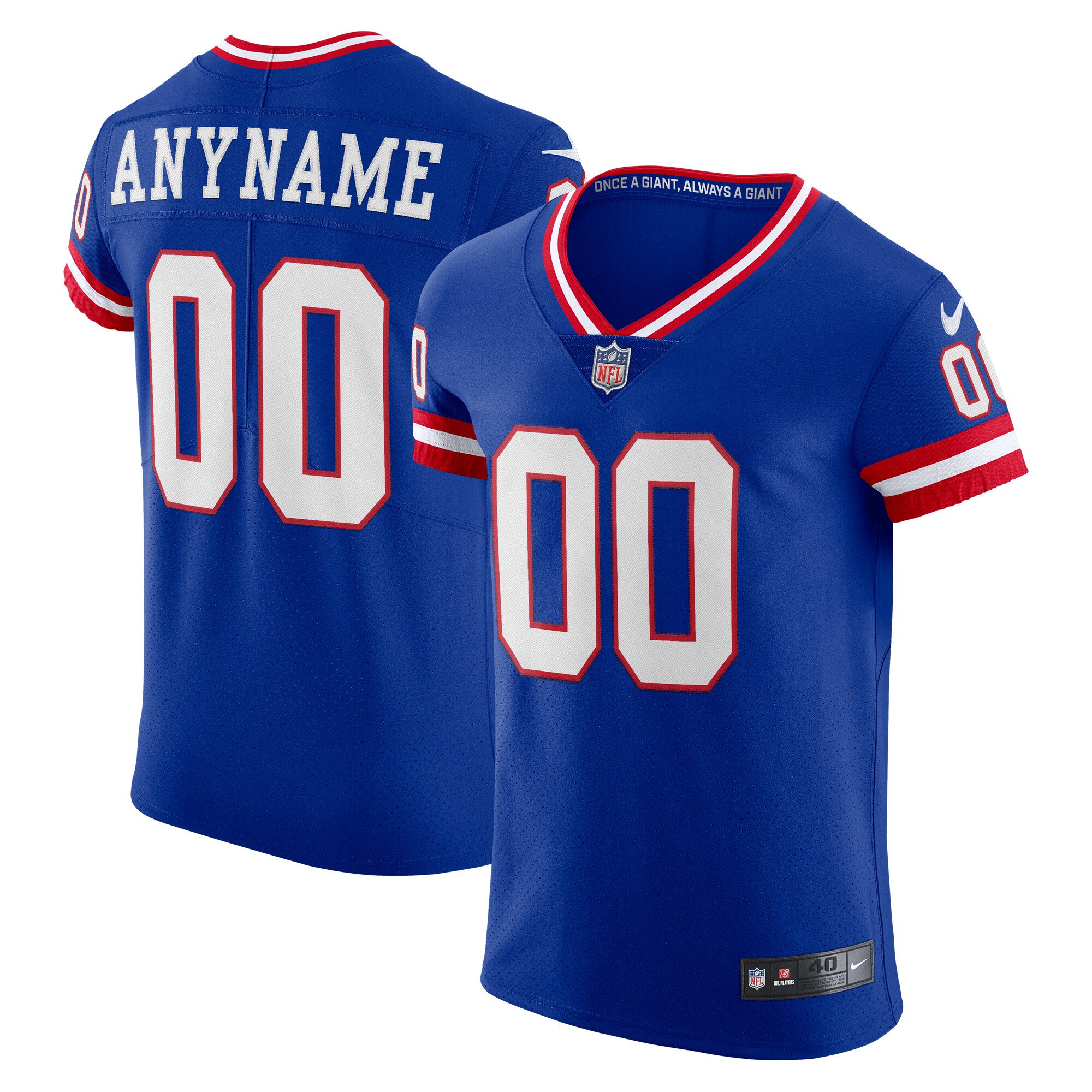 New York Giants Vapor F.u.s.e. Elite Custom Jersey - Blue