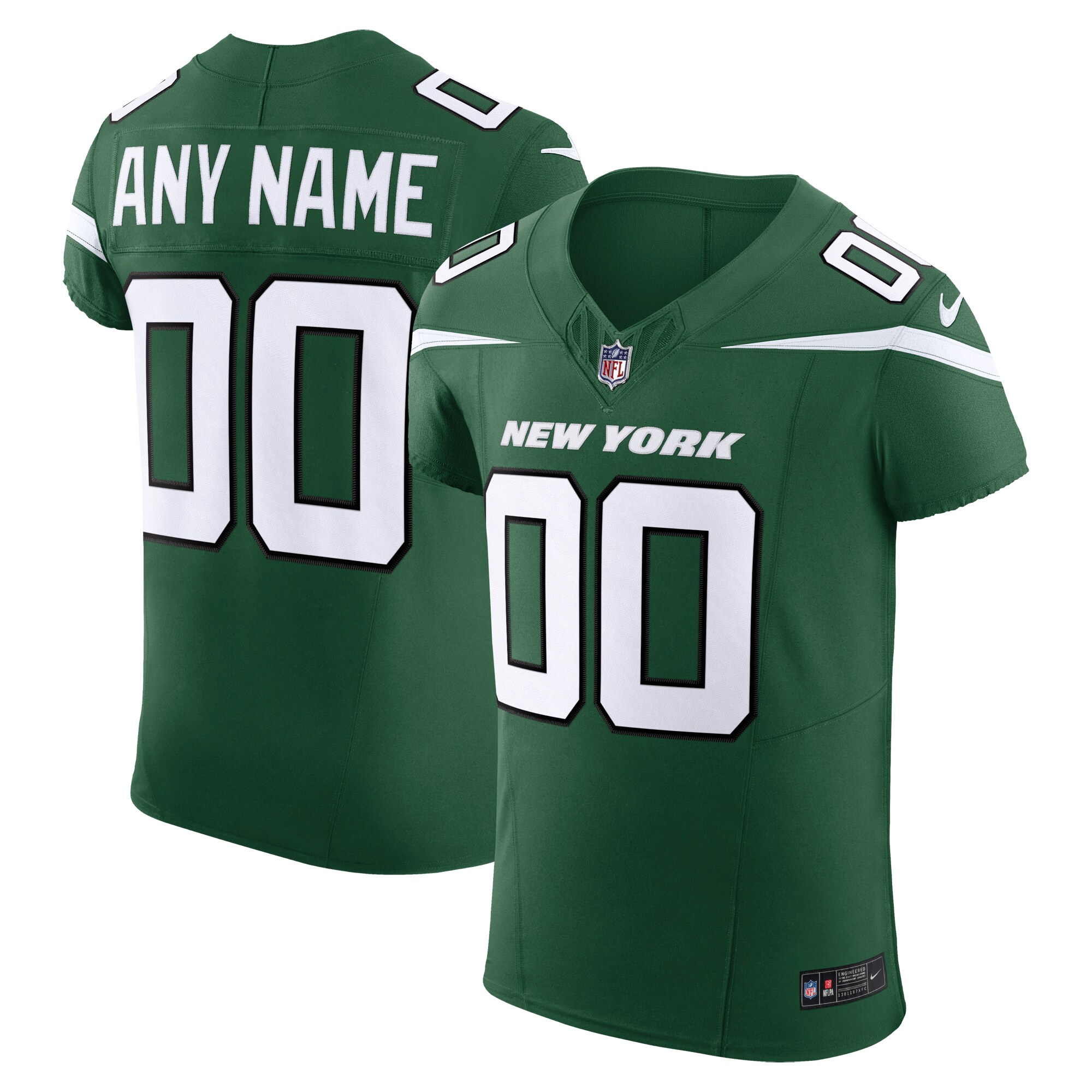 New York Jets Vapor F.u.s.e. Elite Custom Jersey - Gotham Green