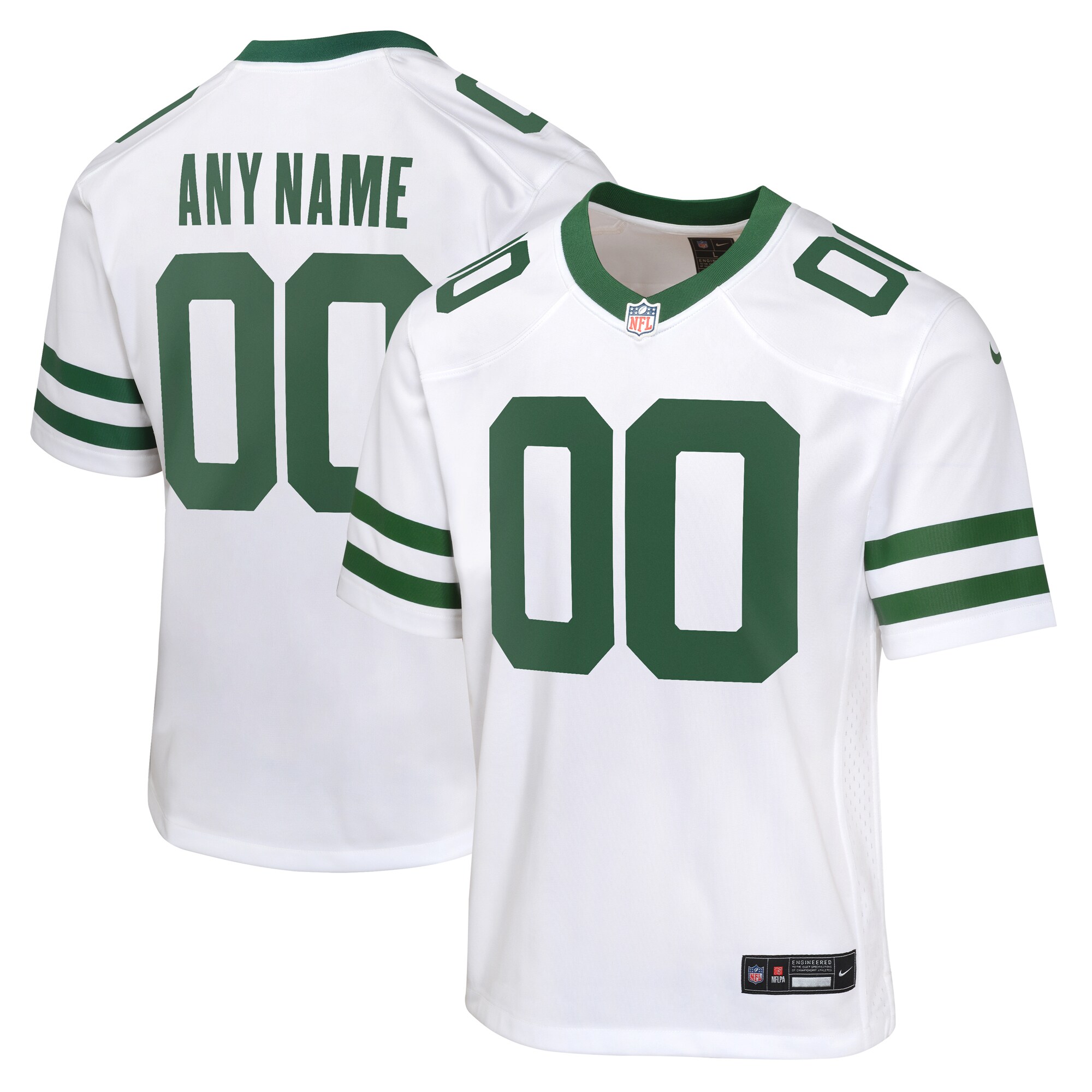 New York Jets Youth Custom Game Jersey - Legacy White