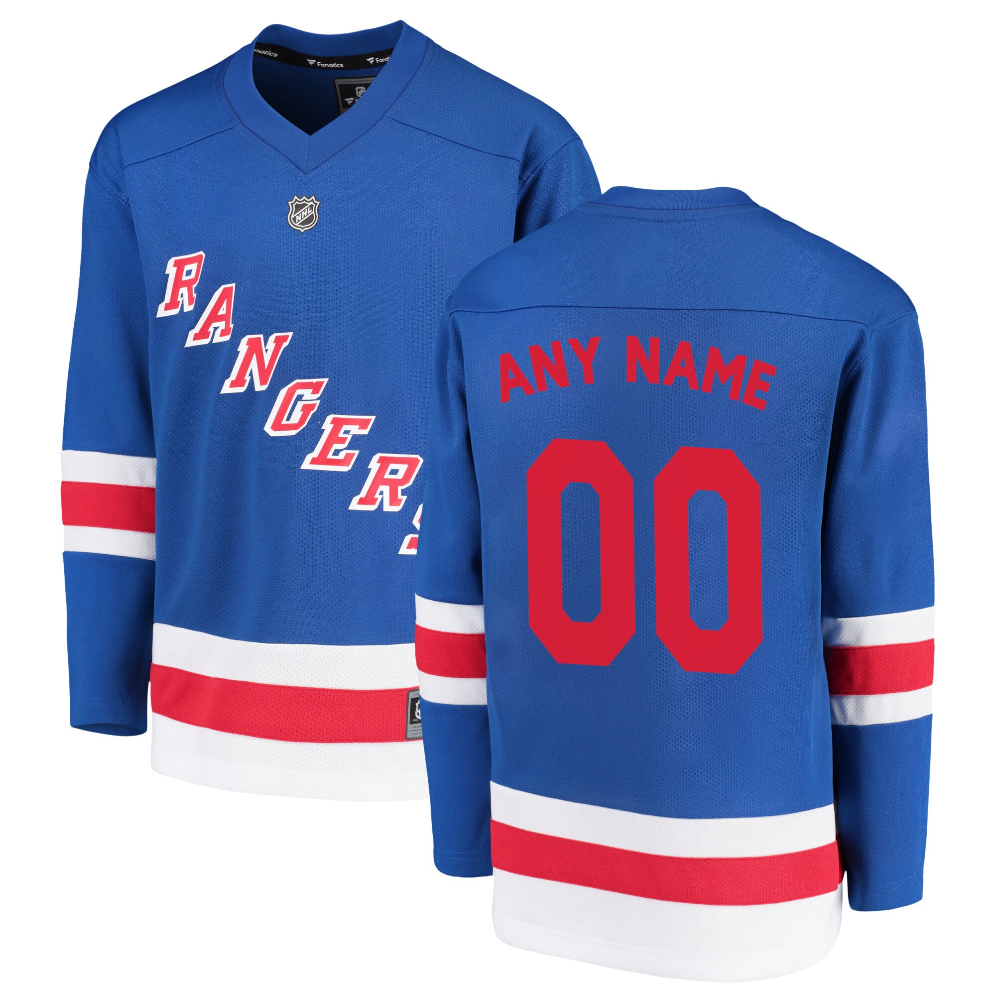 New York Rangers Fanatics Youth Home Custom Jersey - Red