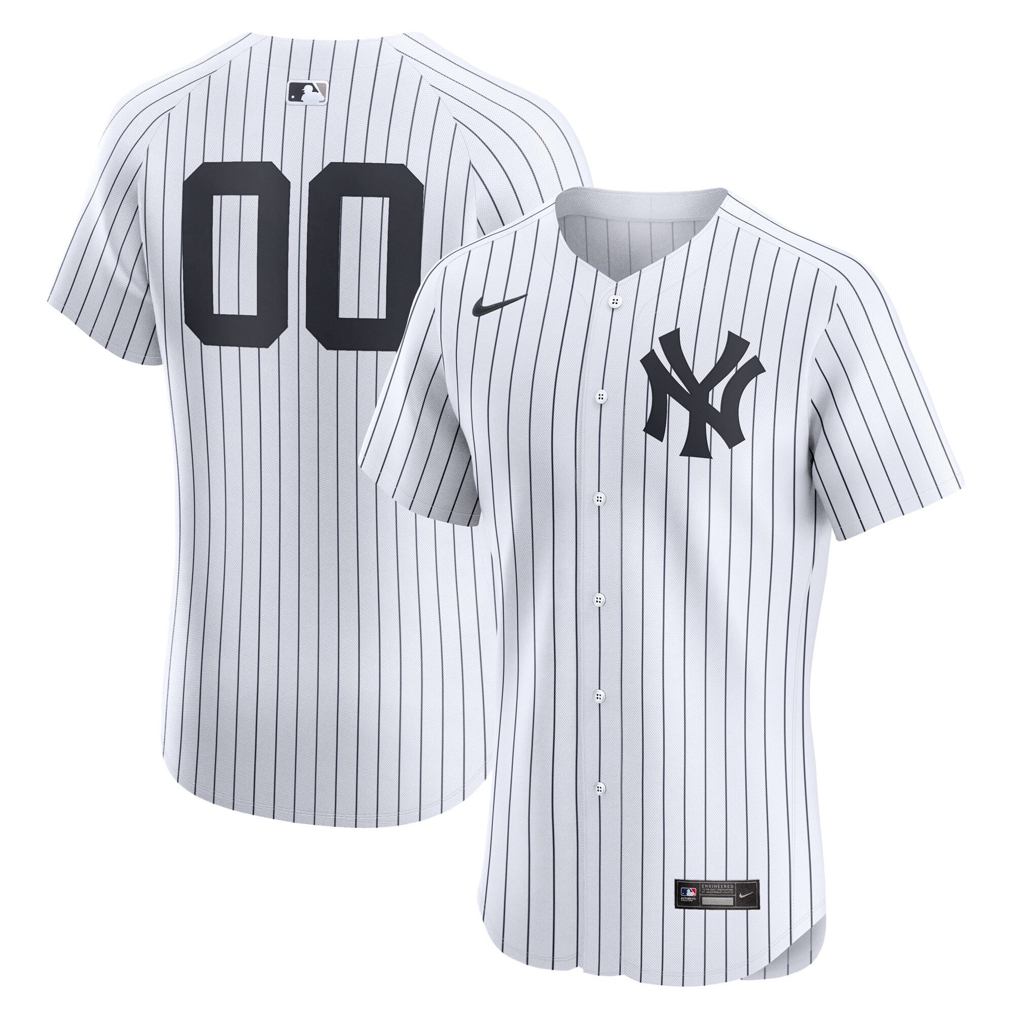 New York Yankees Home Elite Custom Number Jersey - White