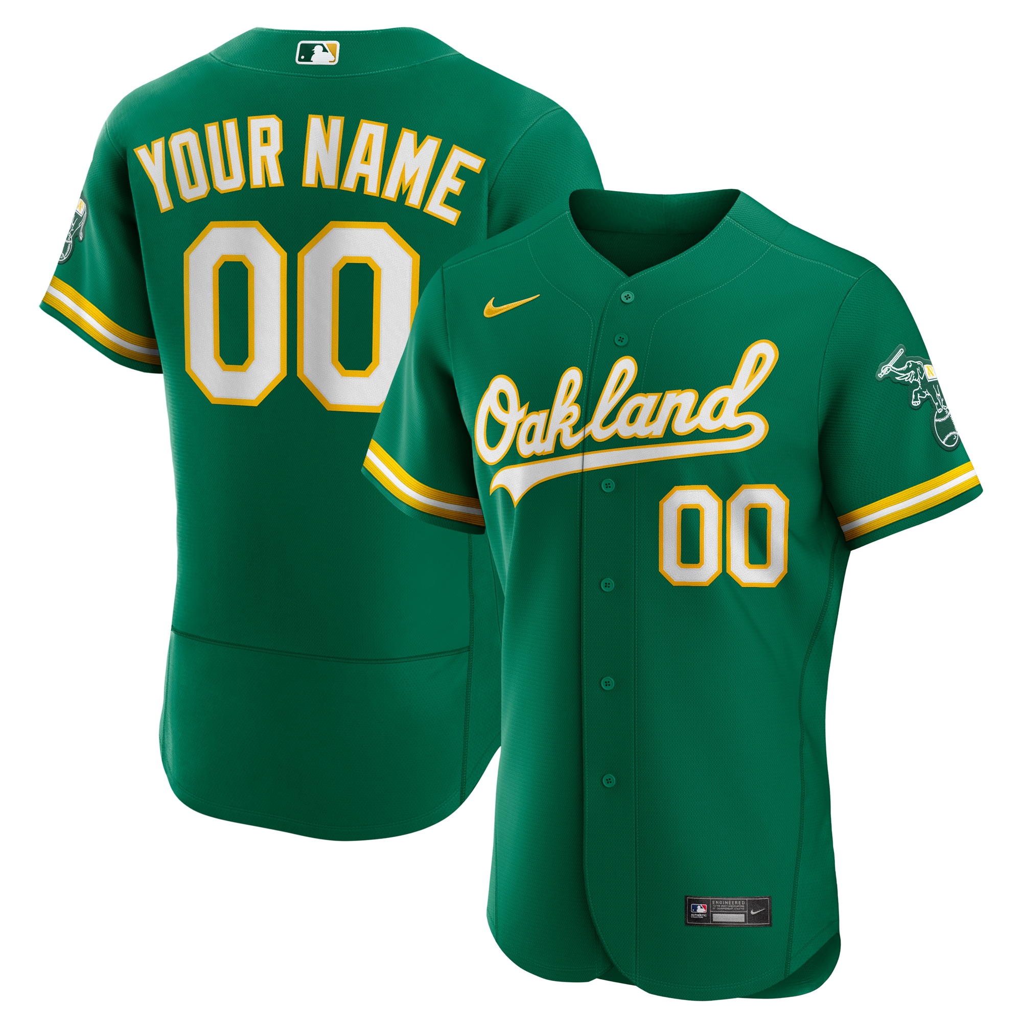 Oakland Athletics Alternate Custom Jersey - Kelly Green