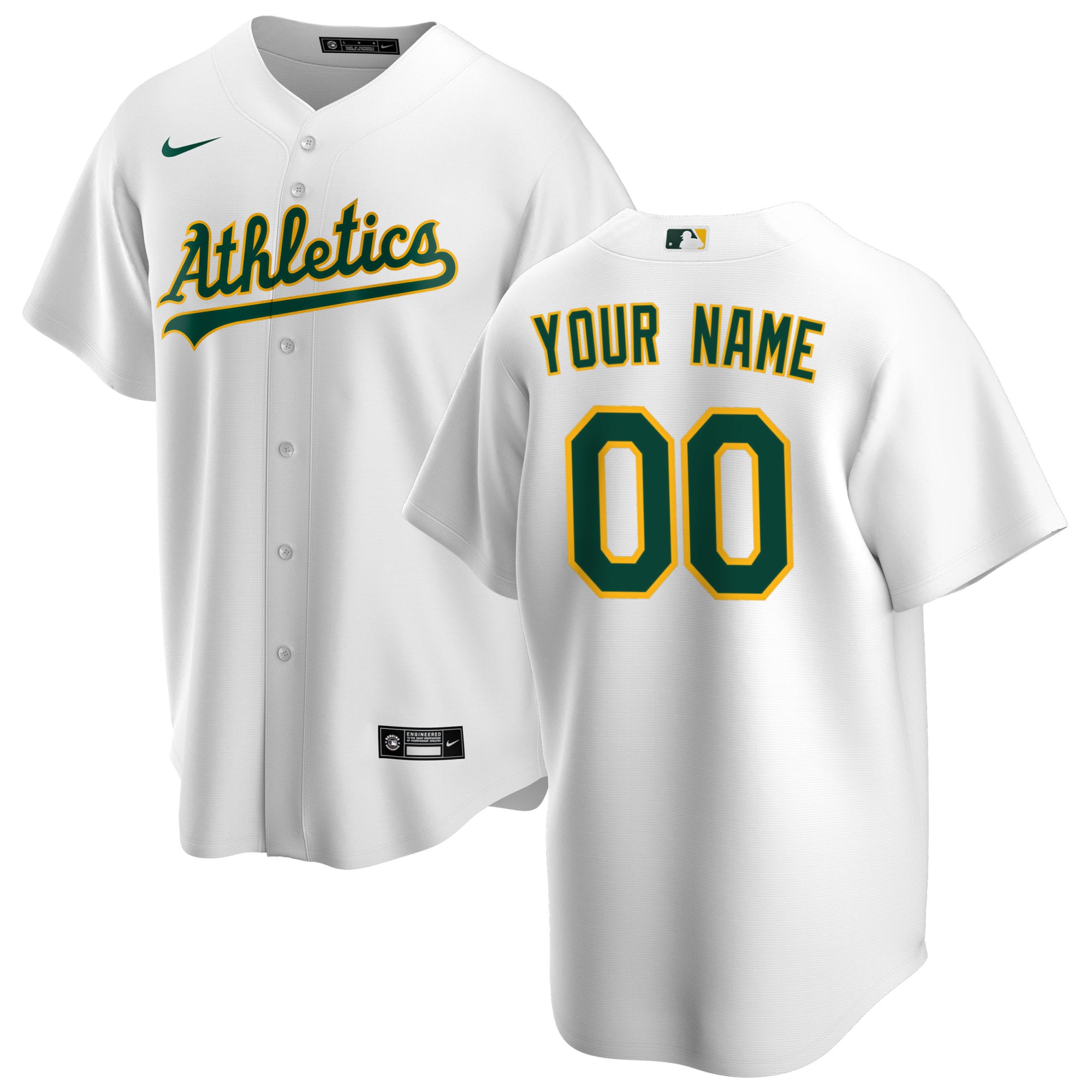 Oakland Athletics Home Custom Jersey - White