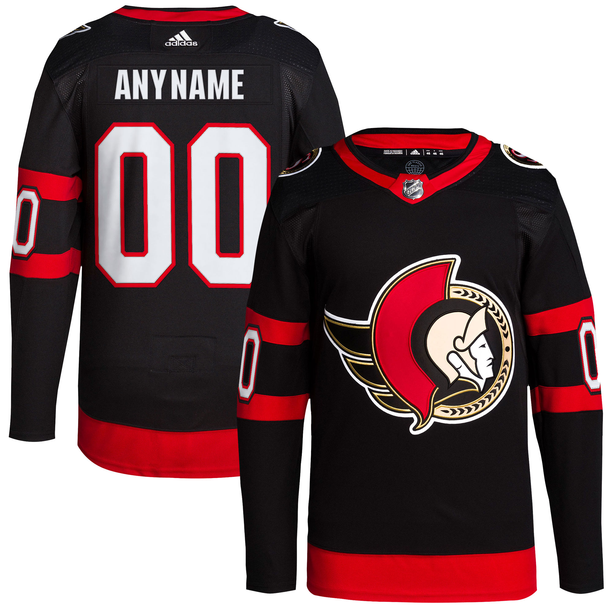 Ottawa Senators Home Primegreen Custom Jersey - Black