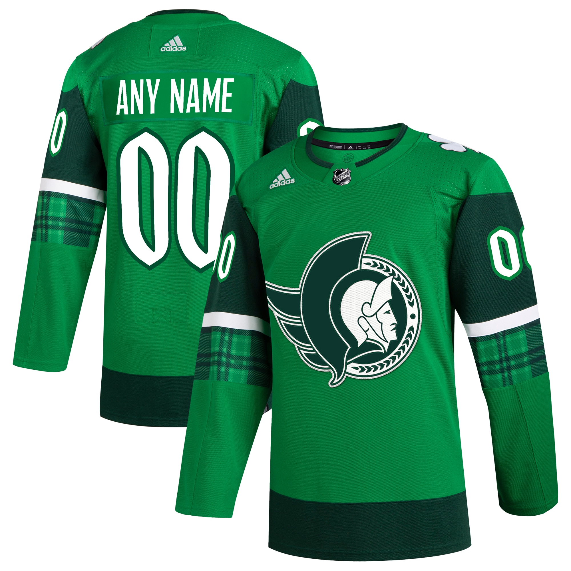 Ottawa Senators St. Patrick's Day Custom Jersey - Kelly Green