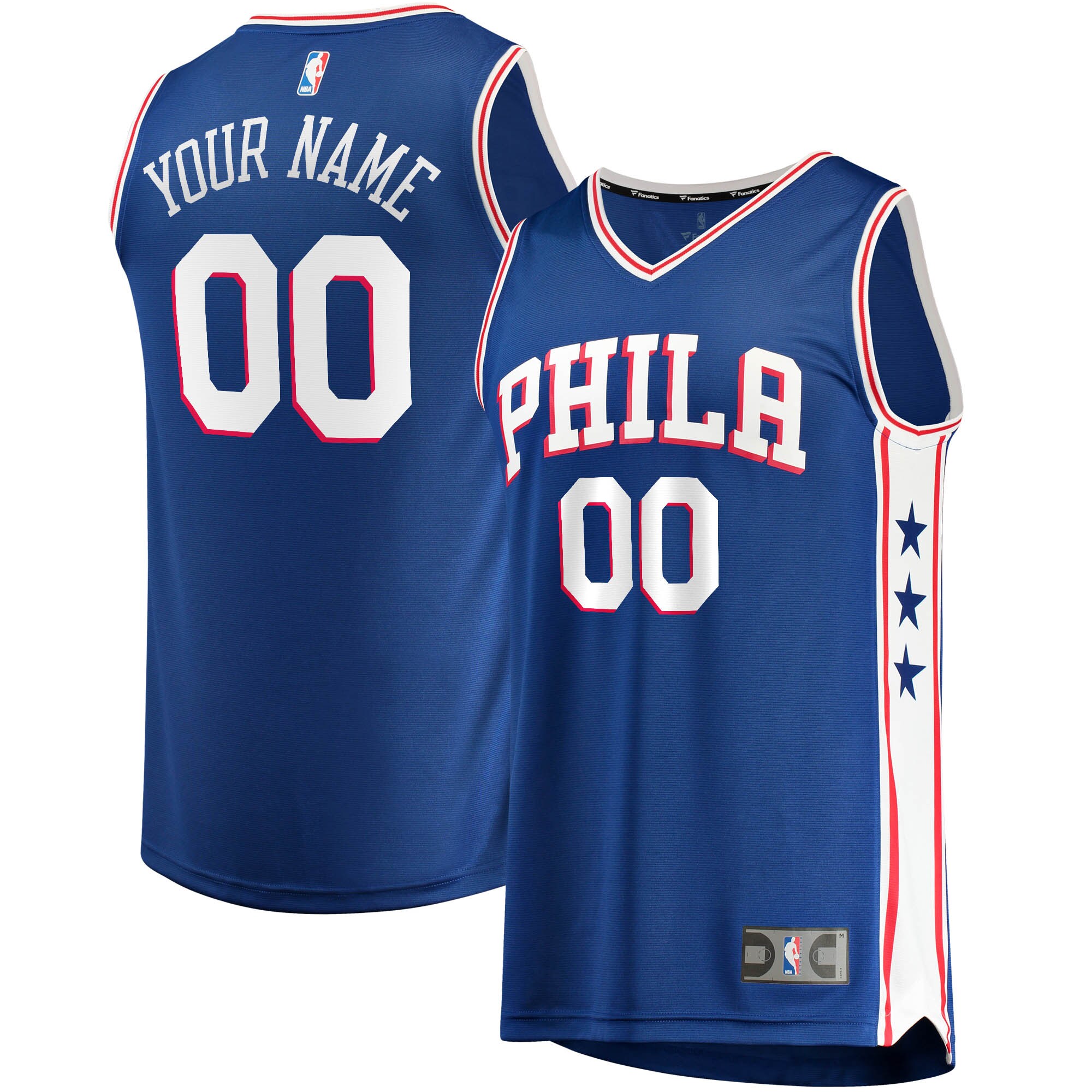 Philadelphia 76ers Fanatics Fast Break Custom Jersey Royal - Icon Edition