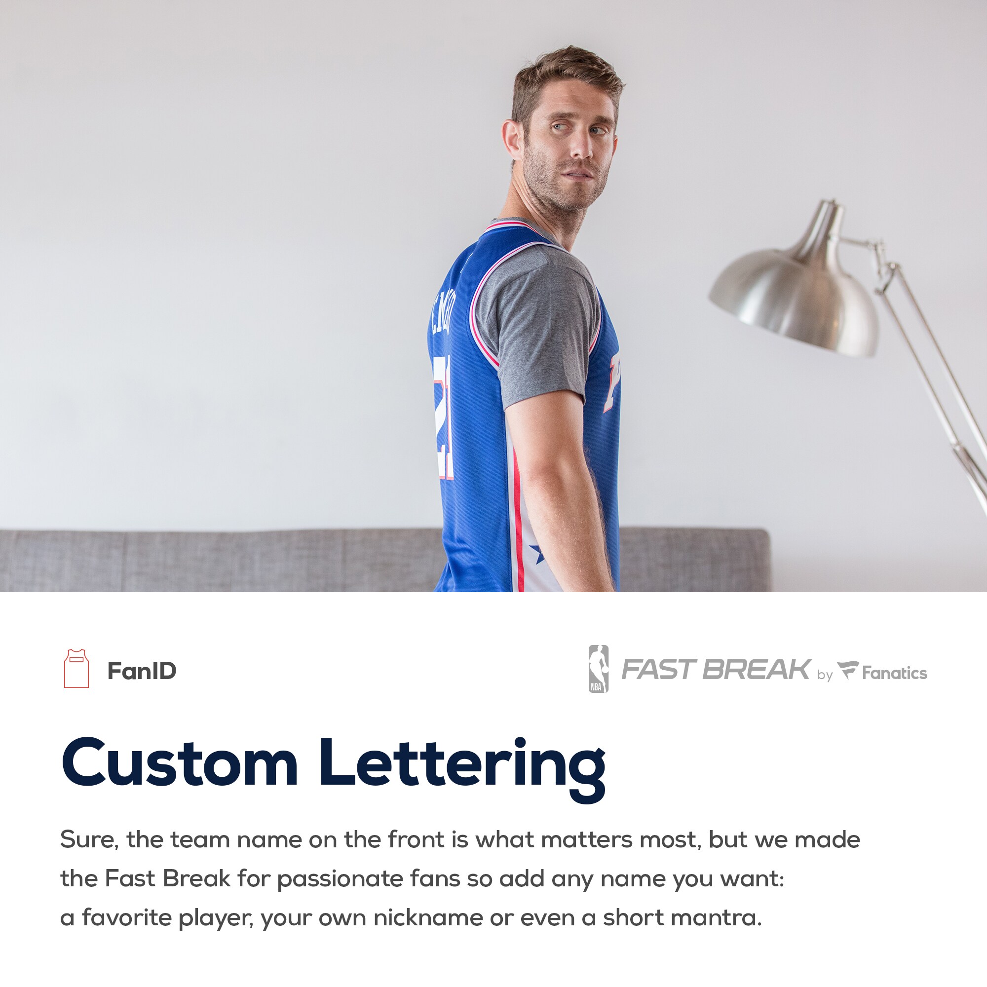 Philadelphia 76ers Fanatics Fast Break Custom Jersey White – Association Edition