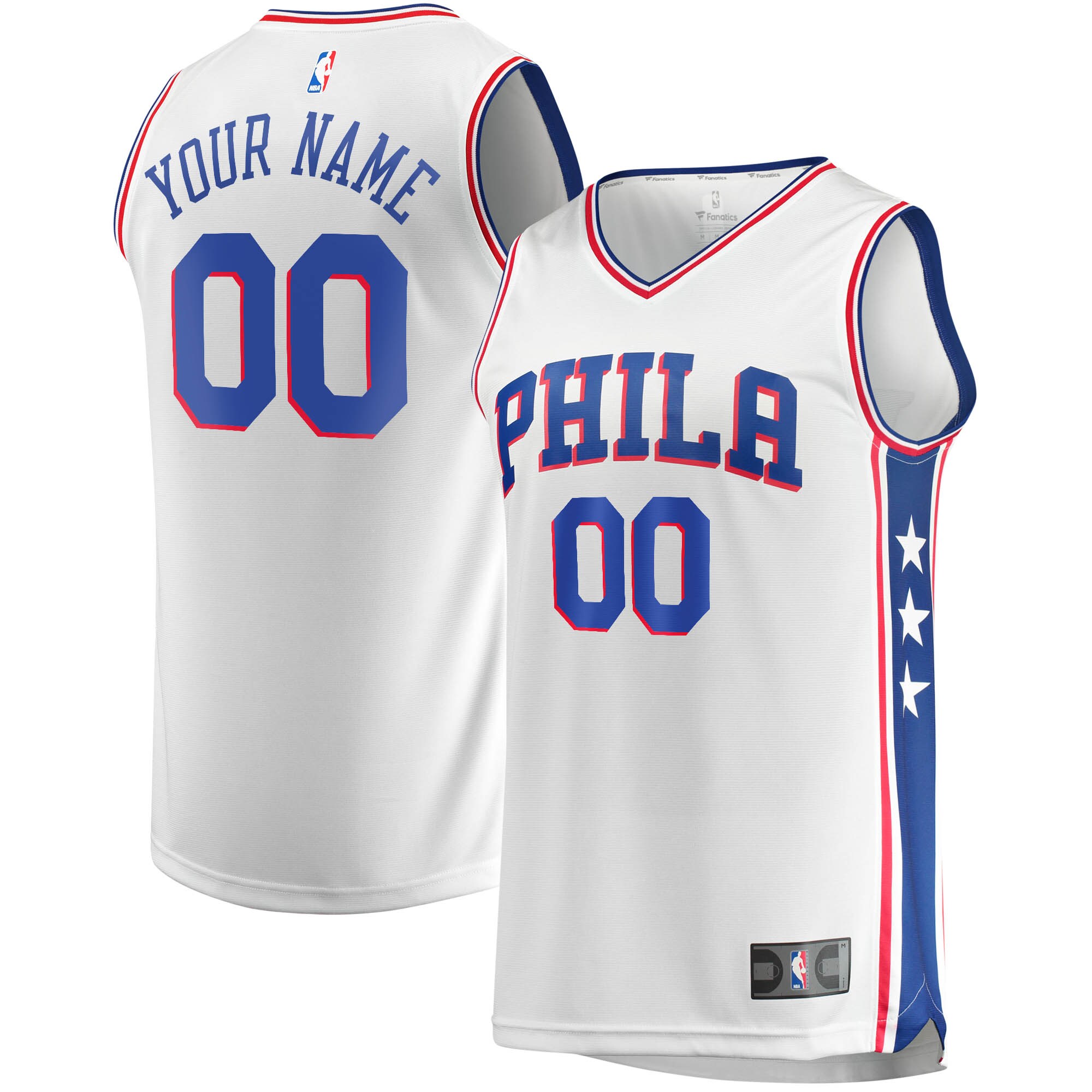 Philadelphia 76ers Fanatics Youth Fast Break Custom Jersey White - Association Edition