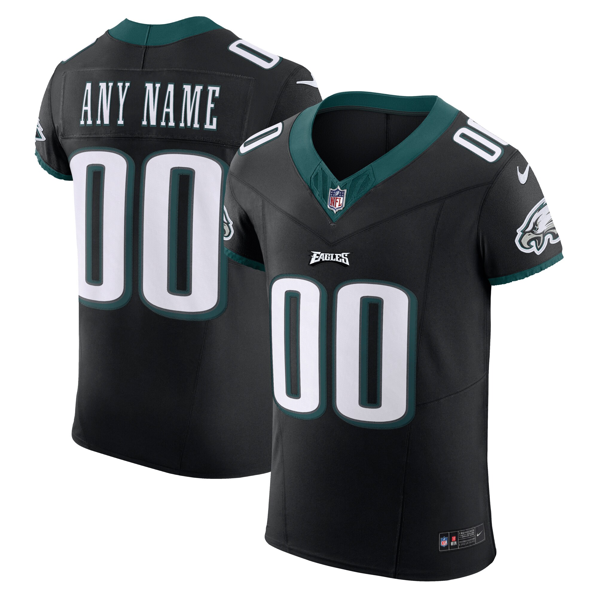 Philadelphia Eagles Alternate Vapor F.u.s.e. Elite Custom Jersey - Black