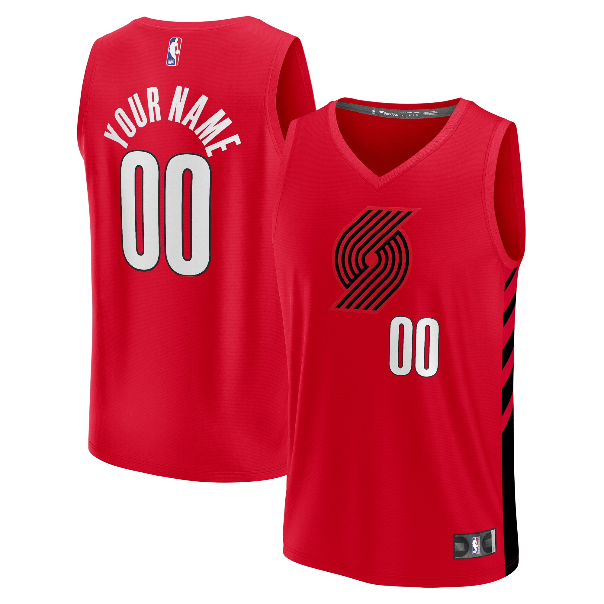 Portland Trail Blazers Fanatics Fast Break Custom Jersey - Red - Statement Edition