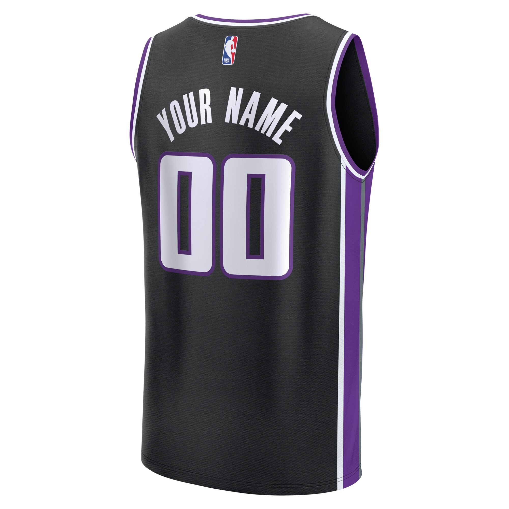 Sacramento Kings Fanatics Youth Custom Fast Break Jersey – Black – Icon Edition