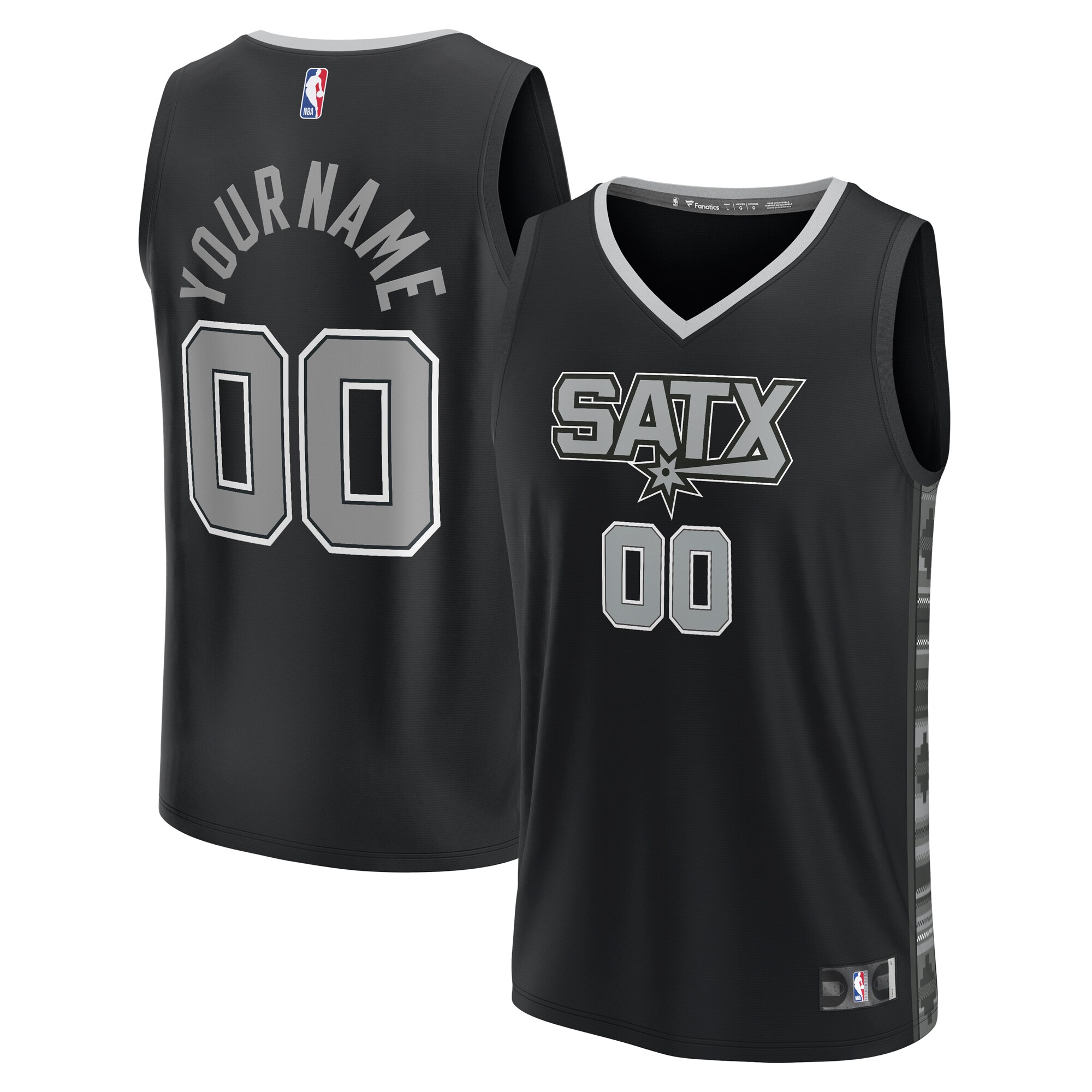 San Antonio Spurs Fanatics Fast Break Custom Jersey - Black - Statement Edition