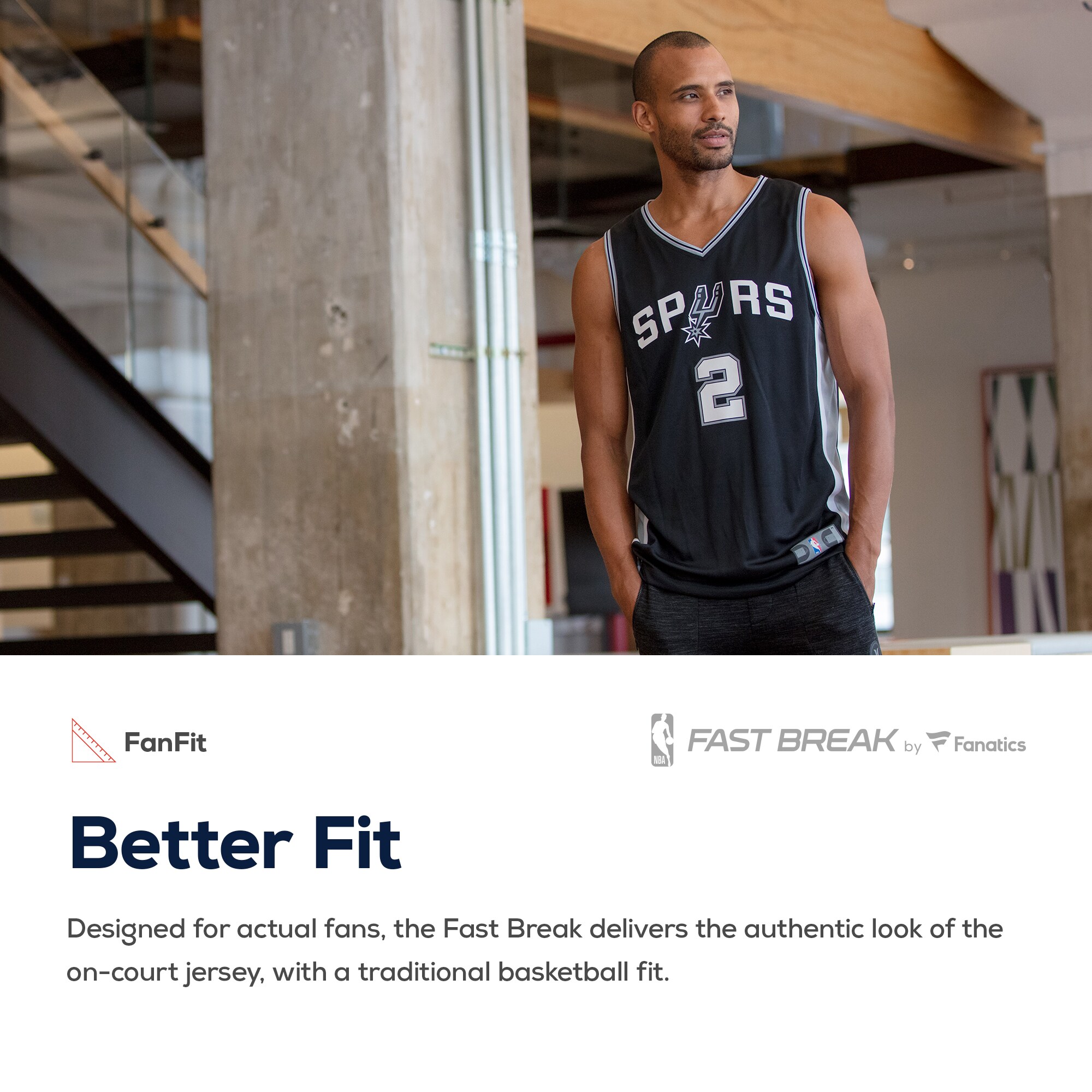 San Antonio Spurs Fanatics Youth Fast Break Custom Jersey Black – Icon Edition