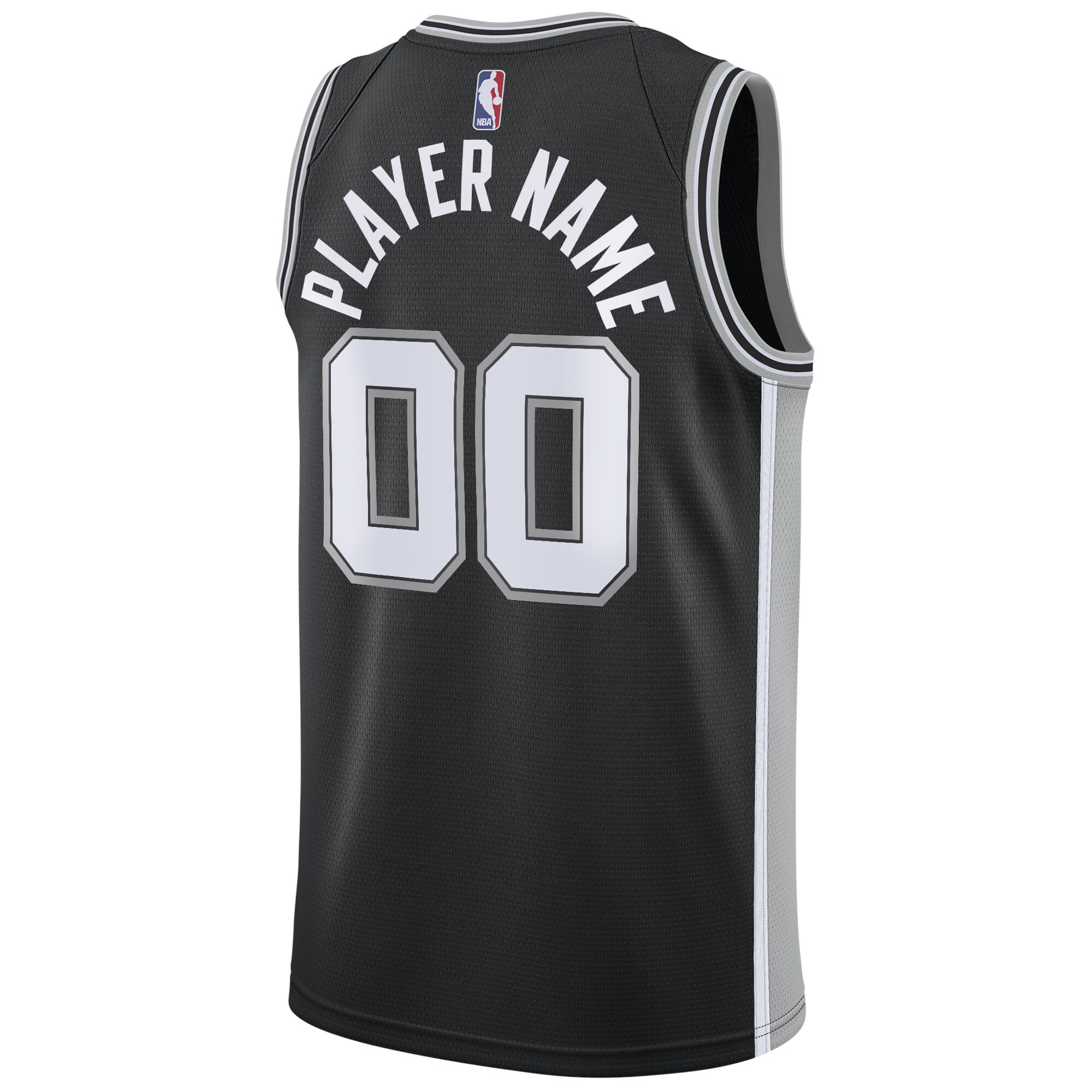 San Antonio Spurs Swingman Custom Jersey Black – Icon Edition