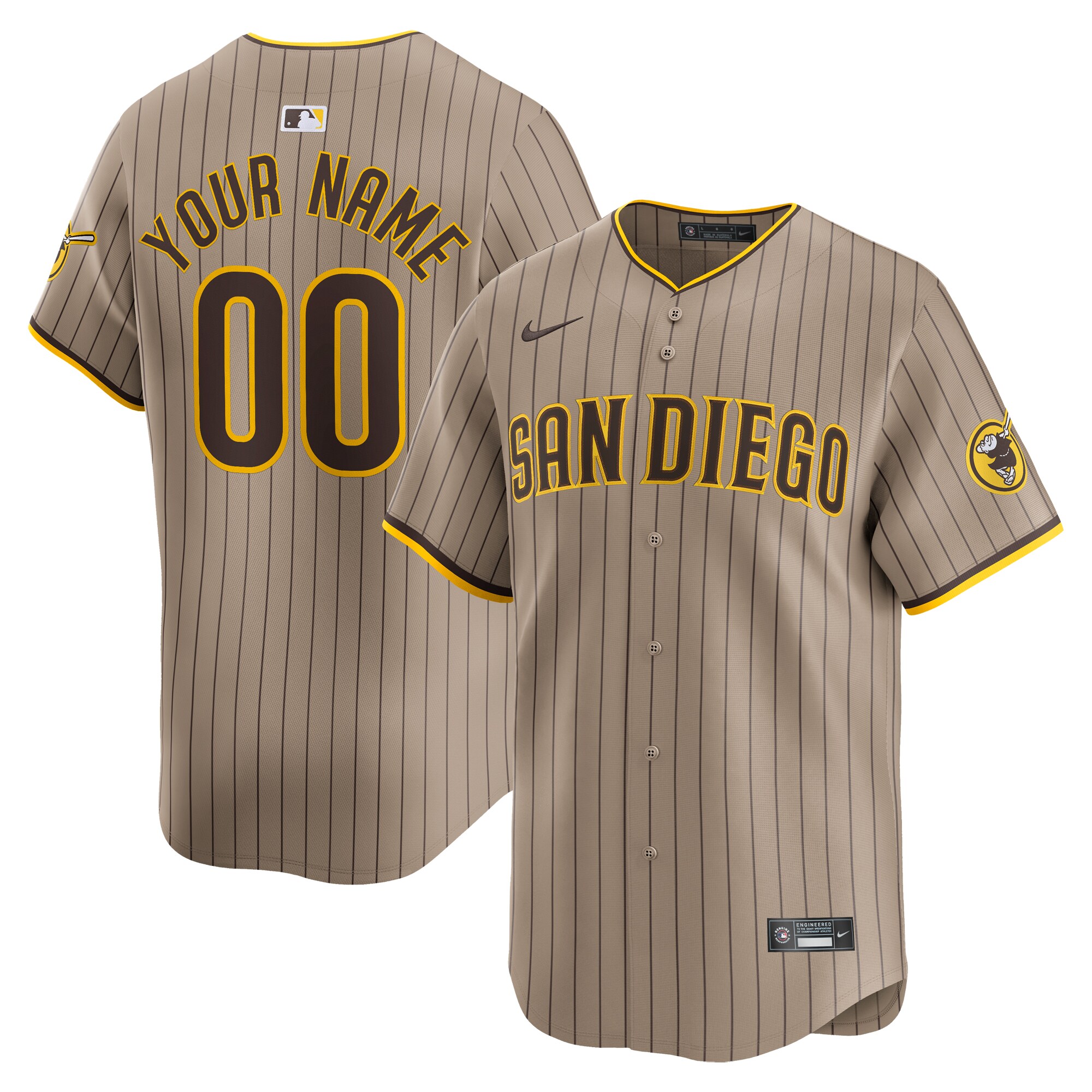 San Diego Padres Alternate Limited Custom Jersey  Khaki