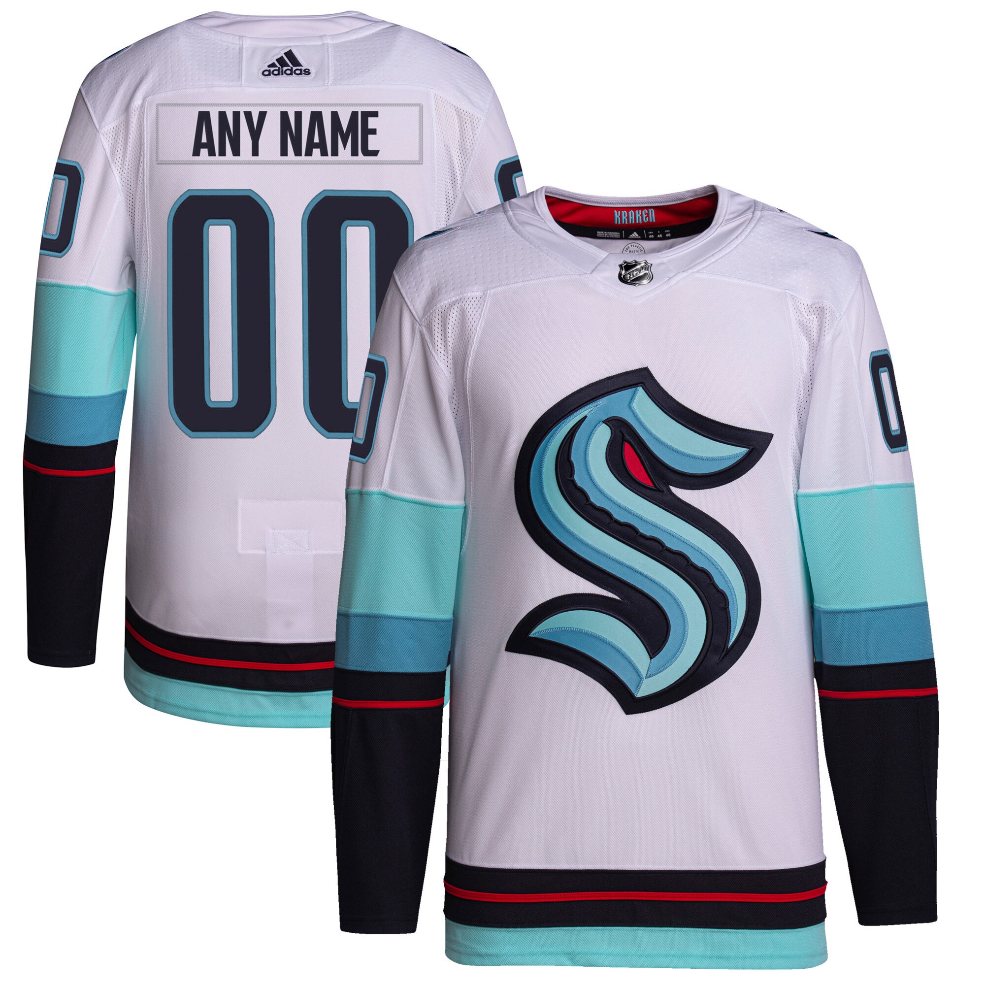 Seattle Kraken Away Primegreen Custom Jersey - White