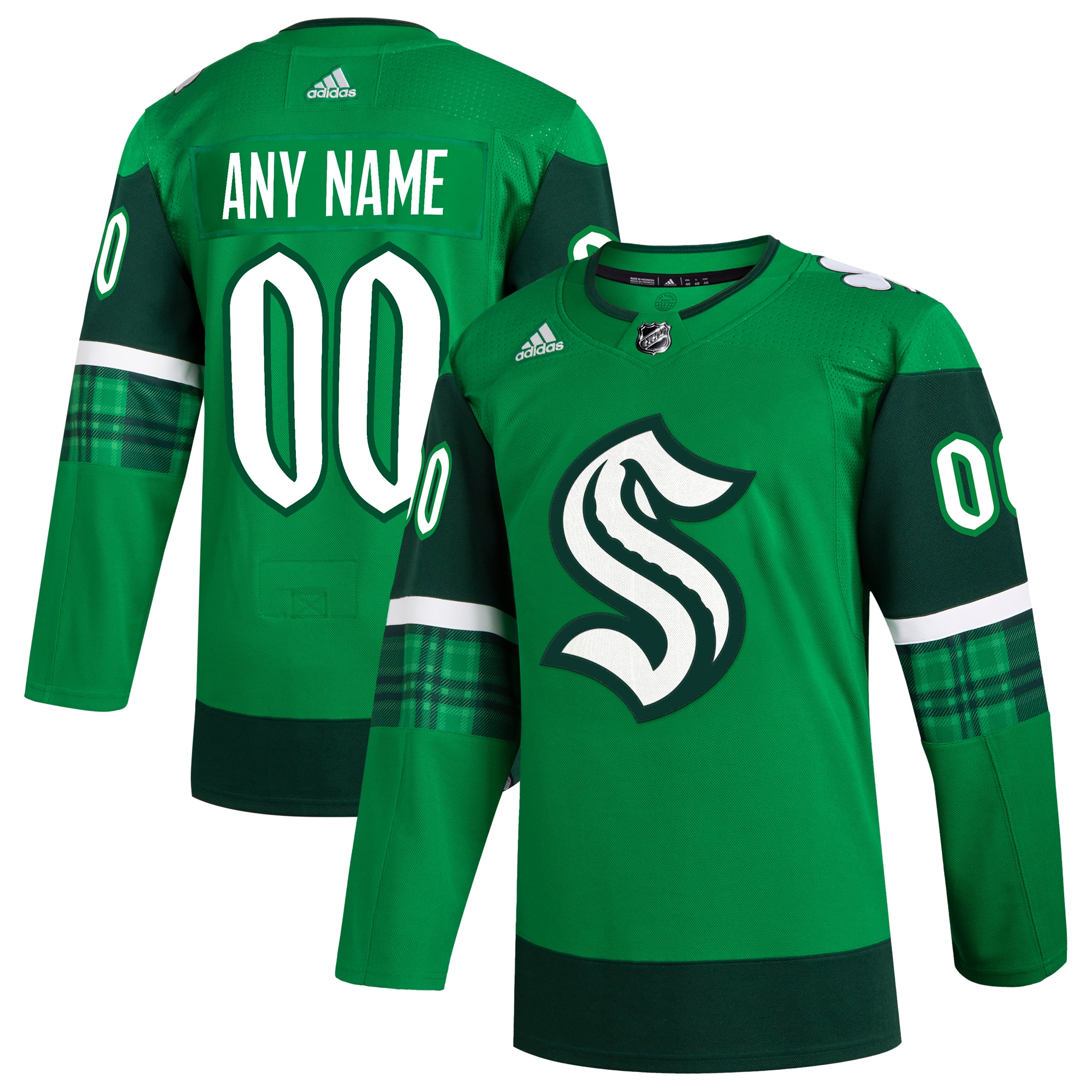 Seattle Kraken St. Patrick's Day Custom Jersey - Kelly Green