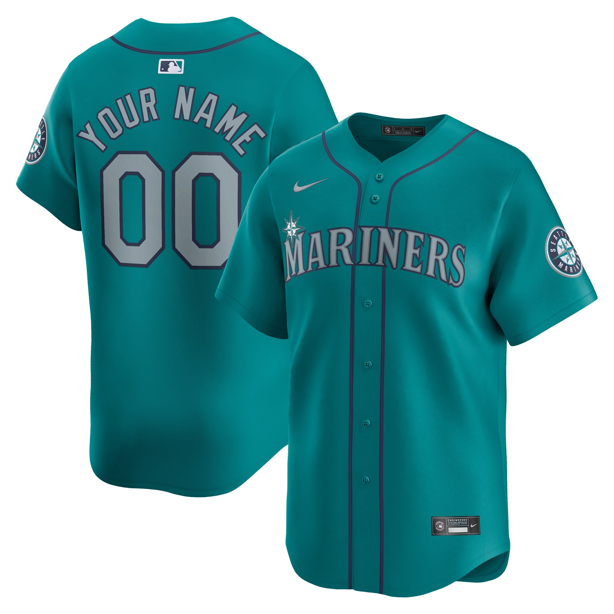 Seattle Mariners Alternate Limited Custom Jersey  Aqua
