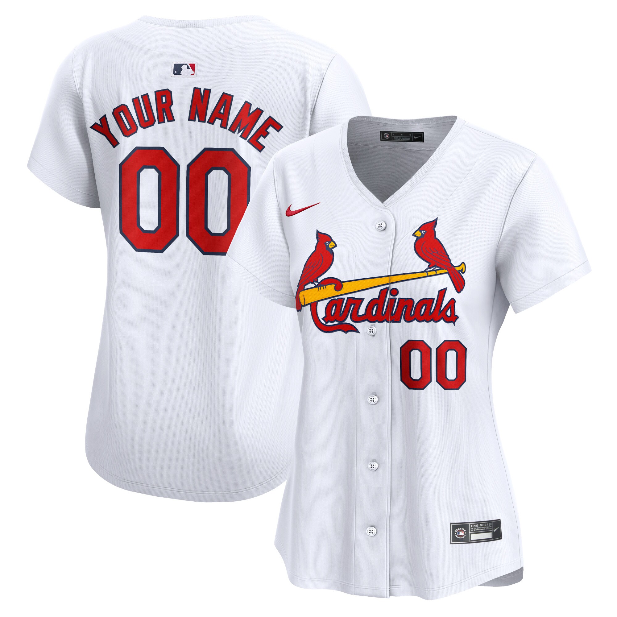 St. Louis Cardinals Women's Home Limited Custom Jersey - White