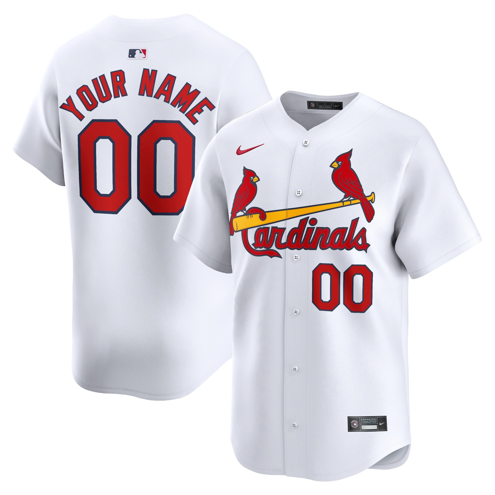 St. Louis Cardinals Youth Home Limited Custom Jersey - White