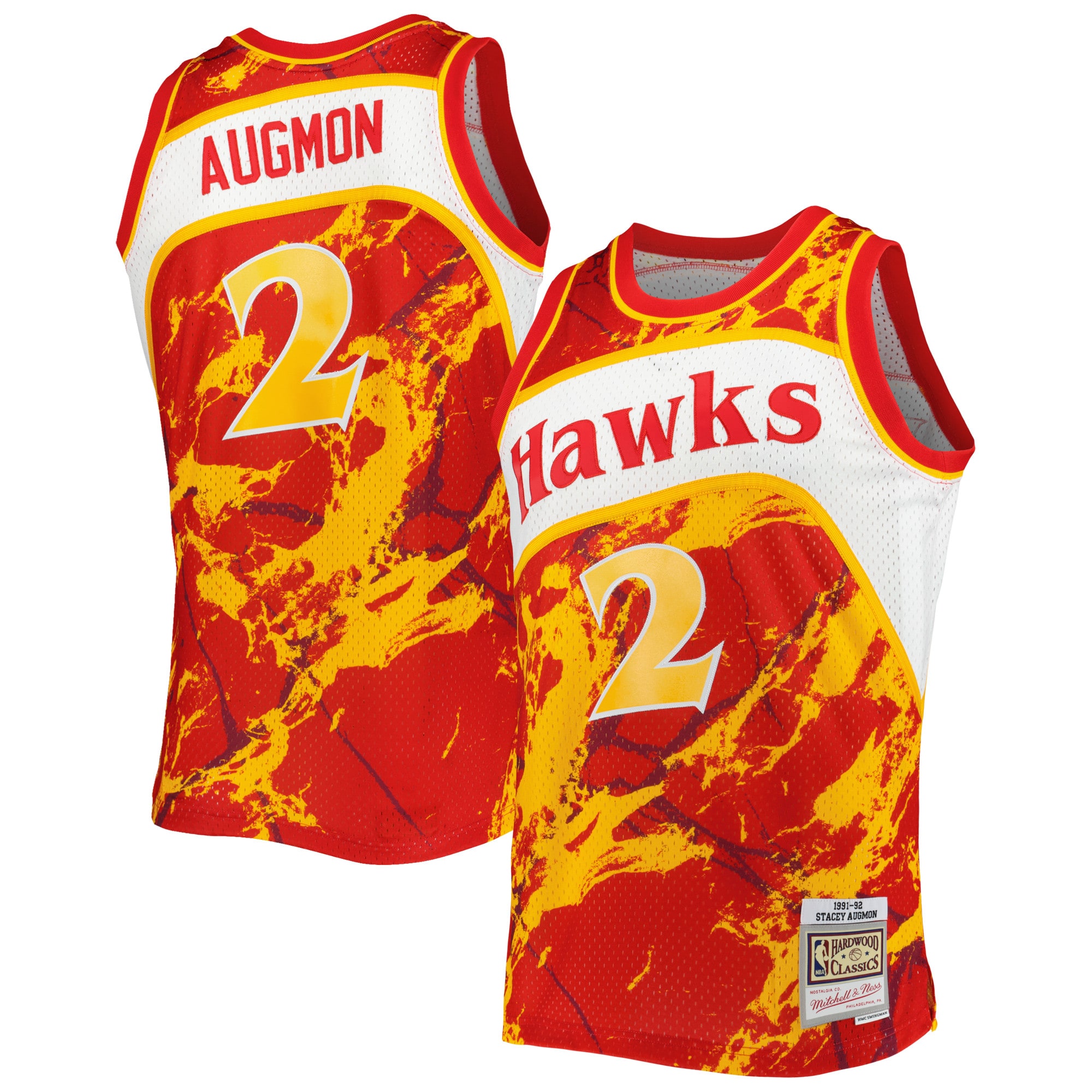 Stacey Augmon Atlanta Hawks 1991/92 Hardwood Classics Marble Swingman Jersey - Red