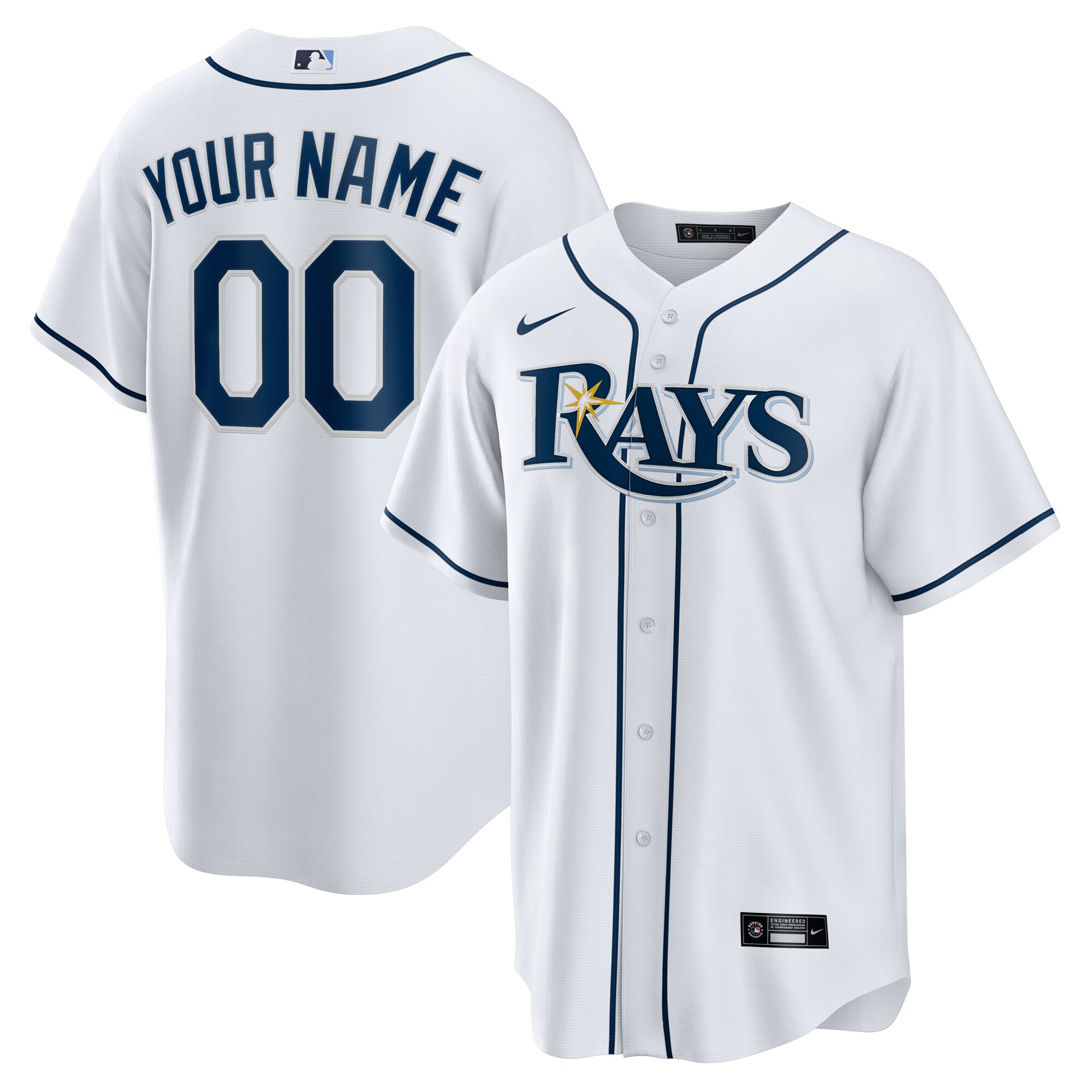 Tampa Bay Rays Home Custom Jersey - White