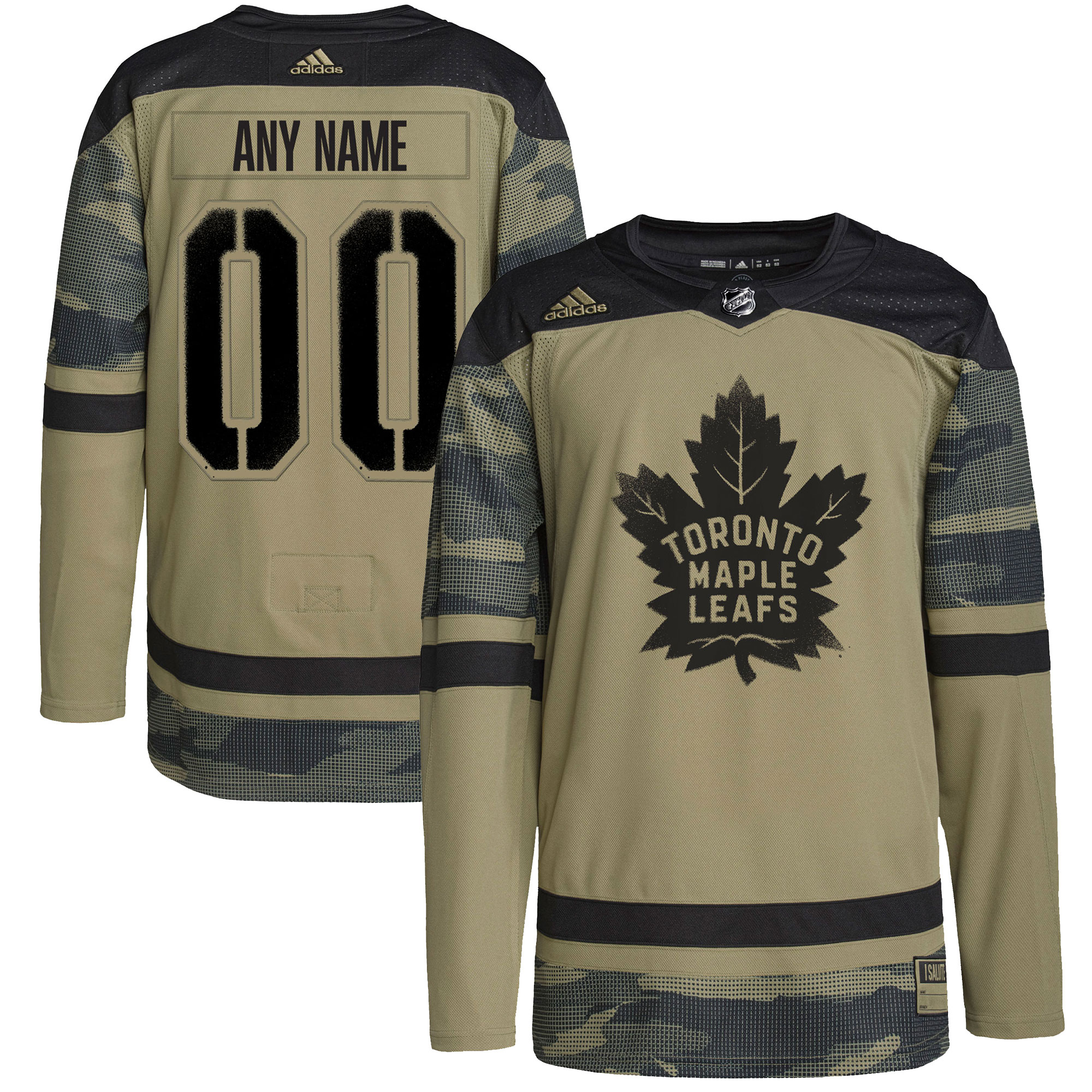 Toronto Maple Leafs Logo Military Appreciation Team Custom Practice Jersey - Camo