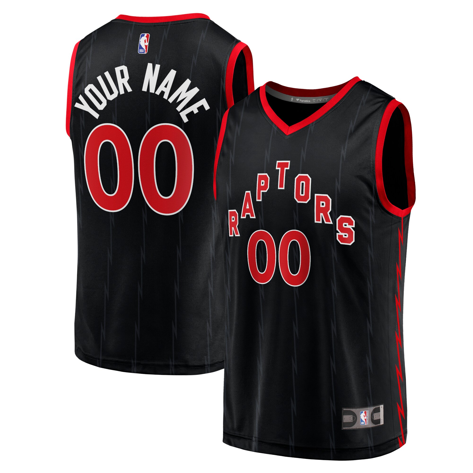 Toronto Raptors Fanatics Fast Break Custom Jersey Black - Statement Edition