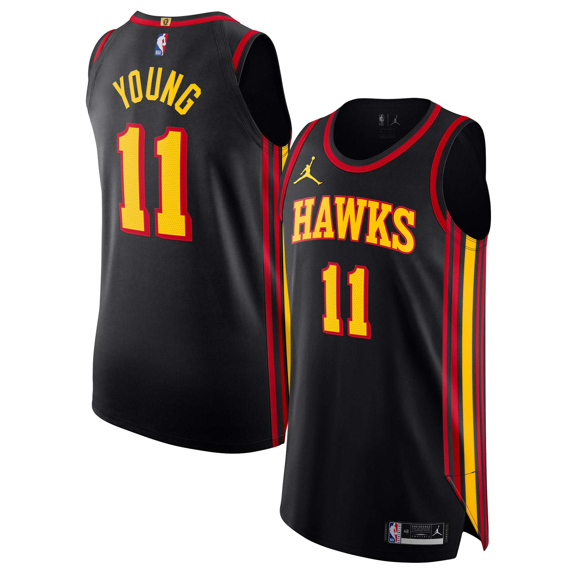 Trae Young Atlanta Hawks Jordan Brand Player Jersey - Statement Edition - Black
