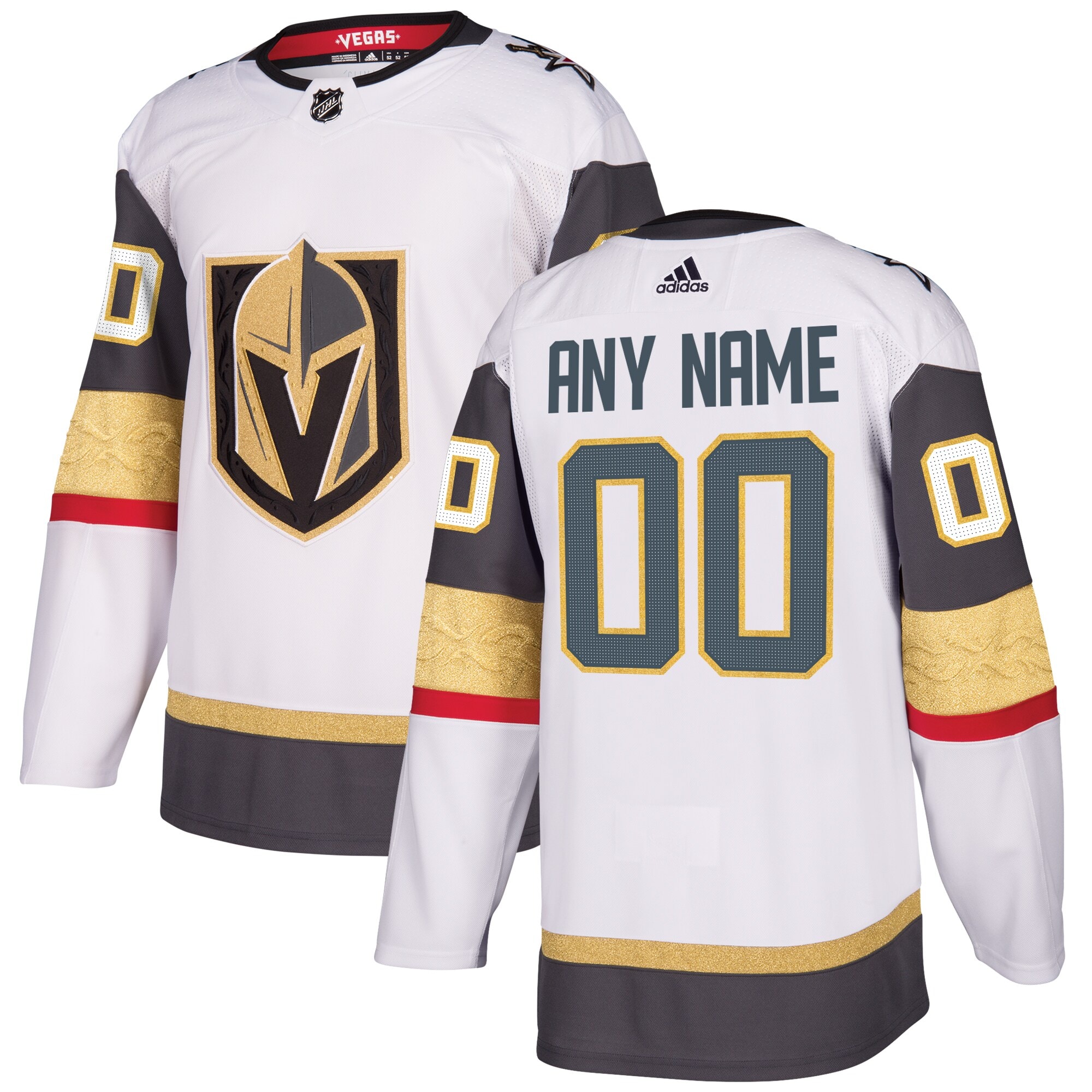 Vegas Golden Knights Away Custom Jersey - White