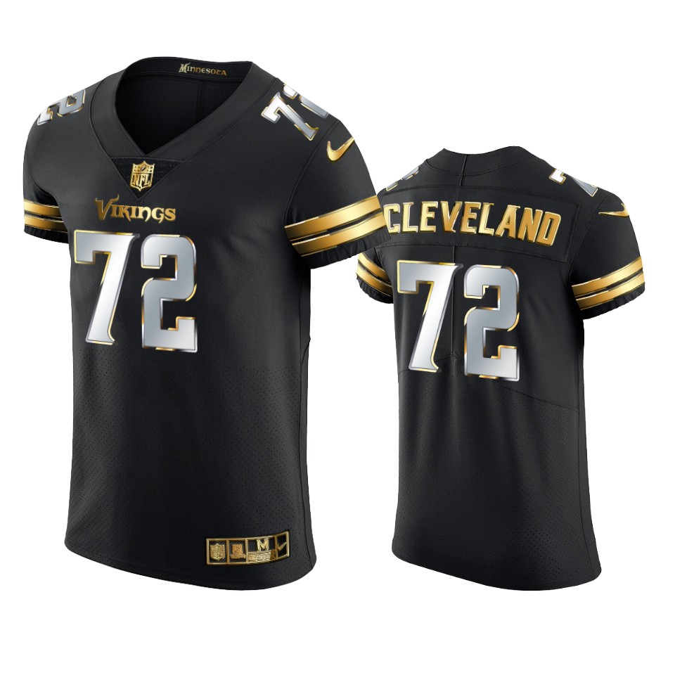 Vikings Ezra Cleveland Golden Edition Black Vapor Elite Jersey